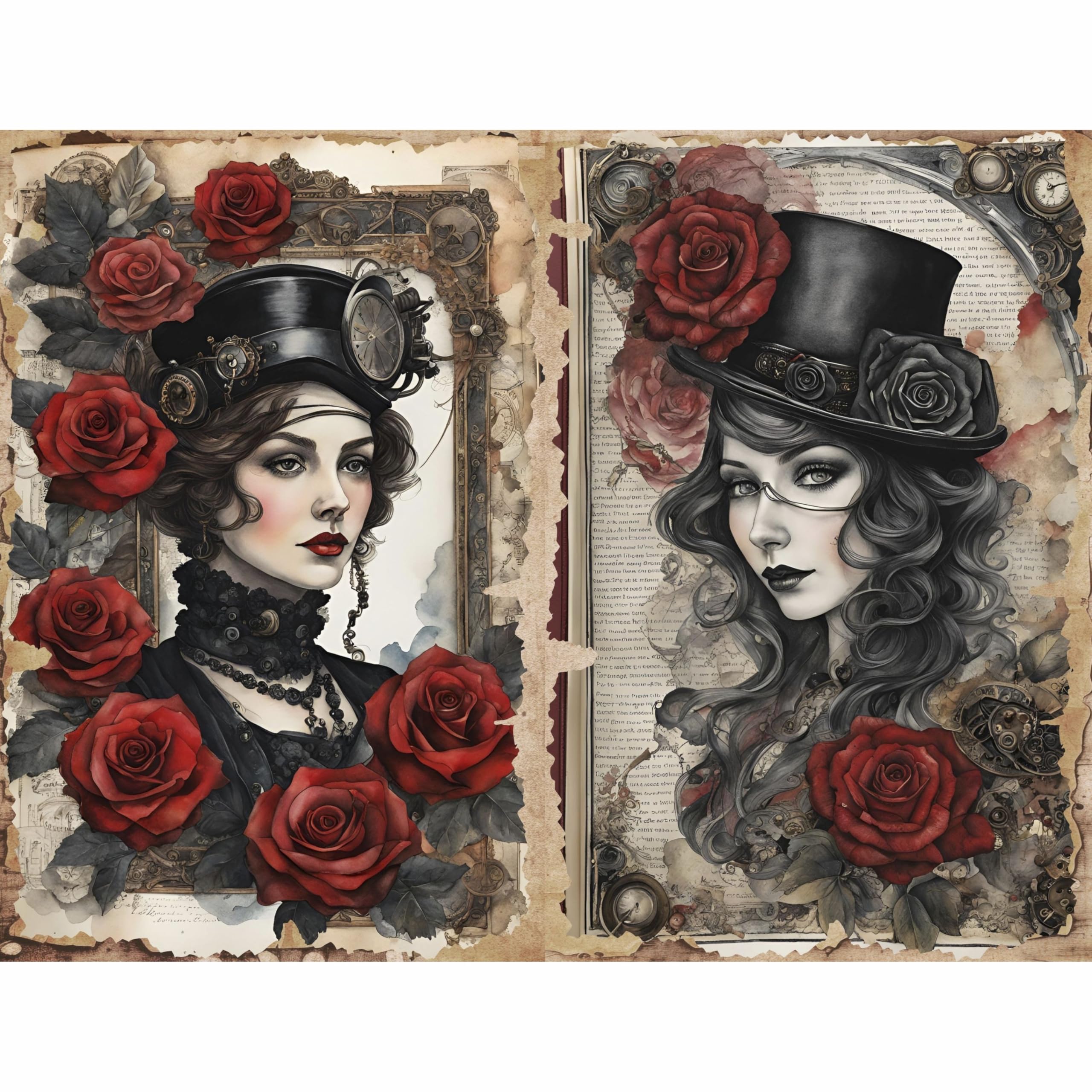 Decoupage Rice Paper, 20 x 26.5cm (6 Sheets) – 6x Decoupage Papers for Collage, Mixed Media, Card Making & Crafts, Decoupage by CRAFT KREATIVELY