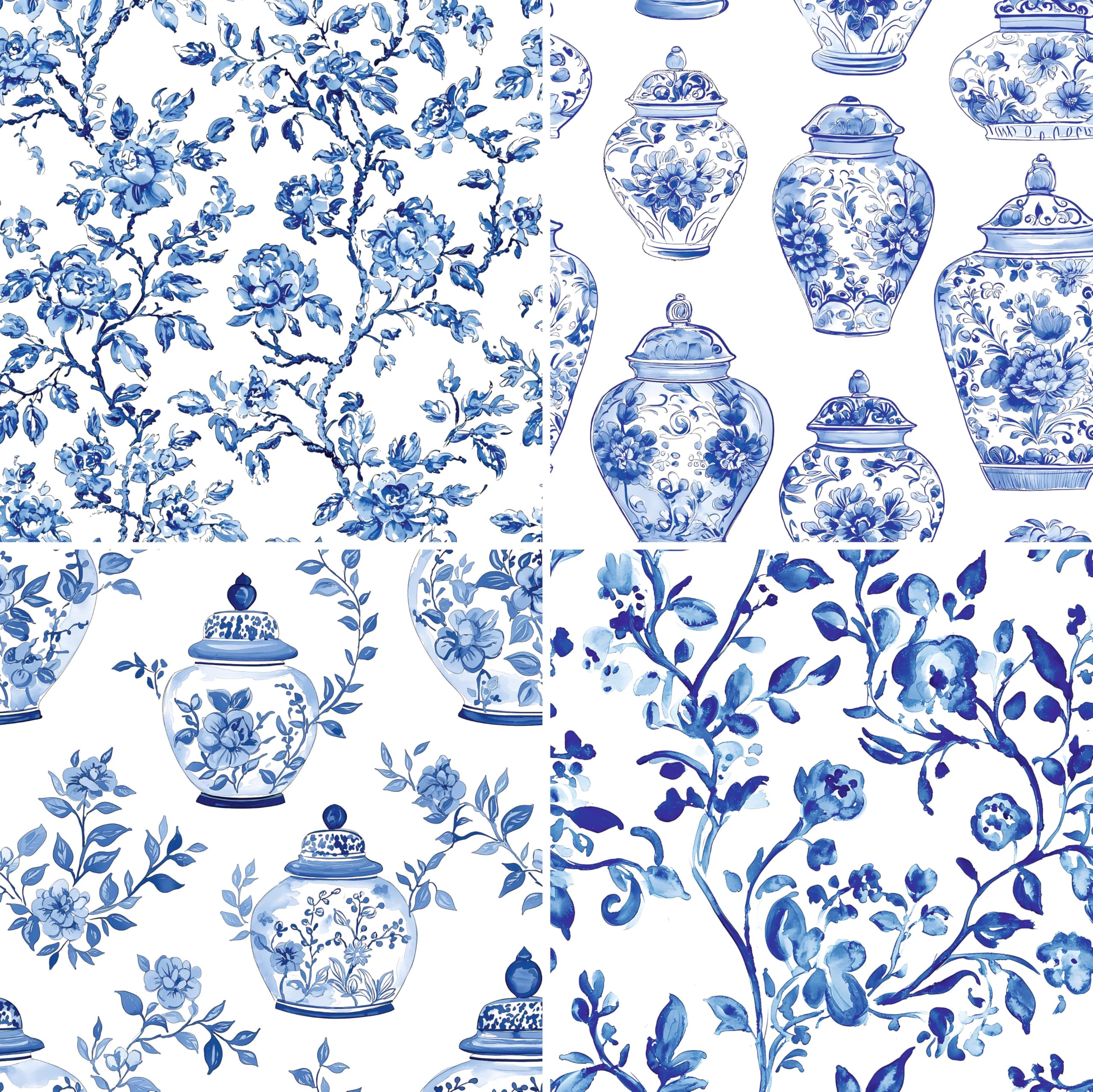 Decoupage Rice Paper (2 pc) - 8x Decoupage Toile de Jouy Designs for Collage, Card Making & Crafts, Decoupage by CRAFT KREATIVELY