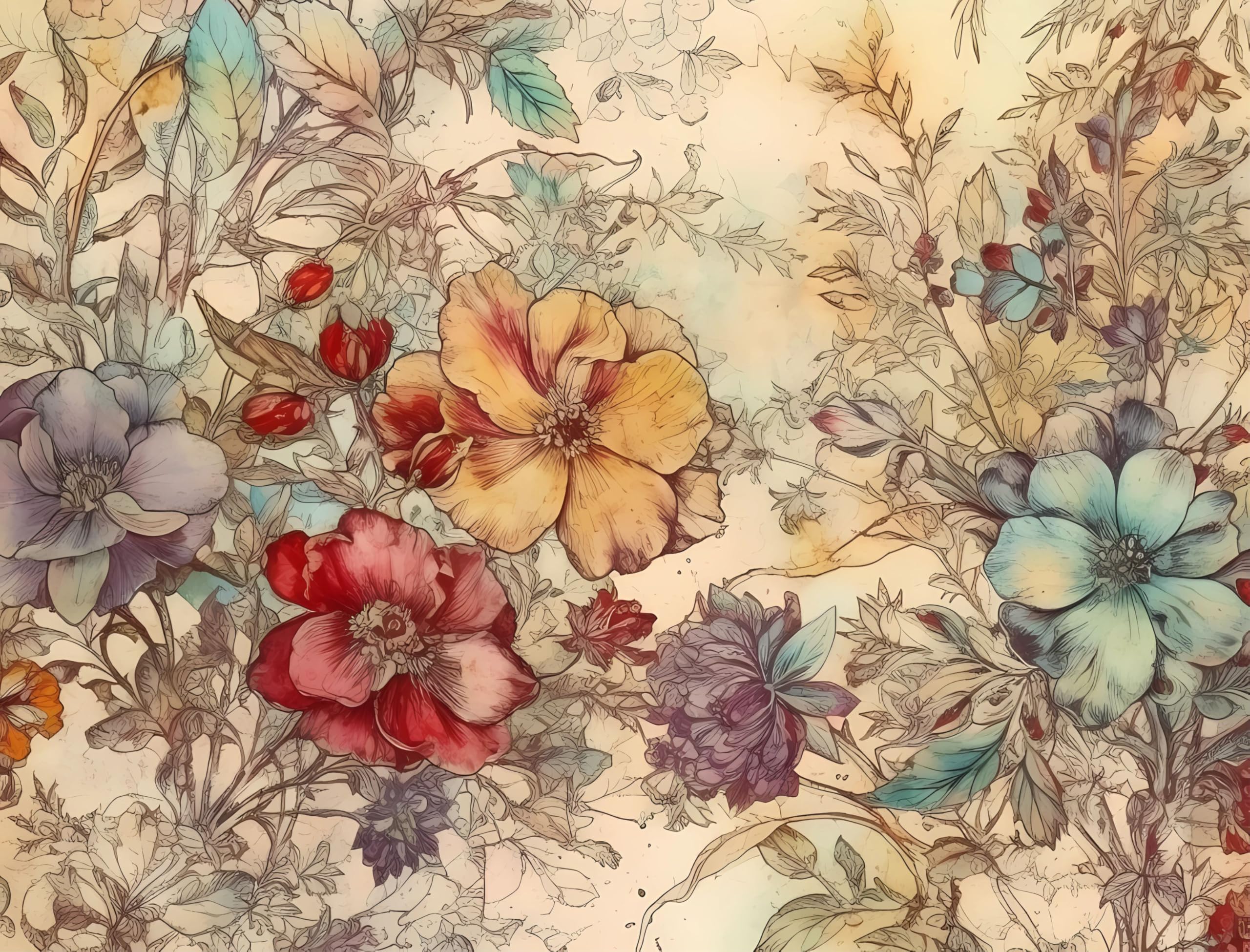 Abstract Flora Rice Papers – Decoupage Paper 6x Designs for Collage, Mixed Media, Card Making & Crafts, Decoupage by CRAFT KREATIVELY