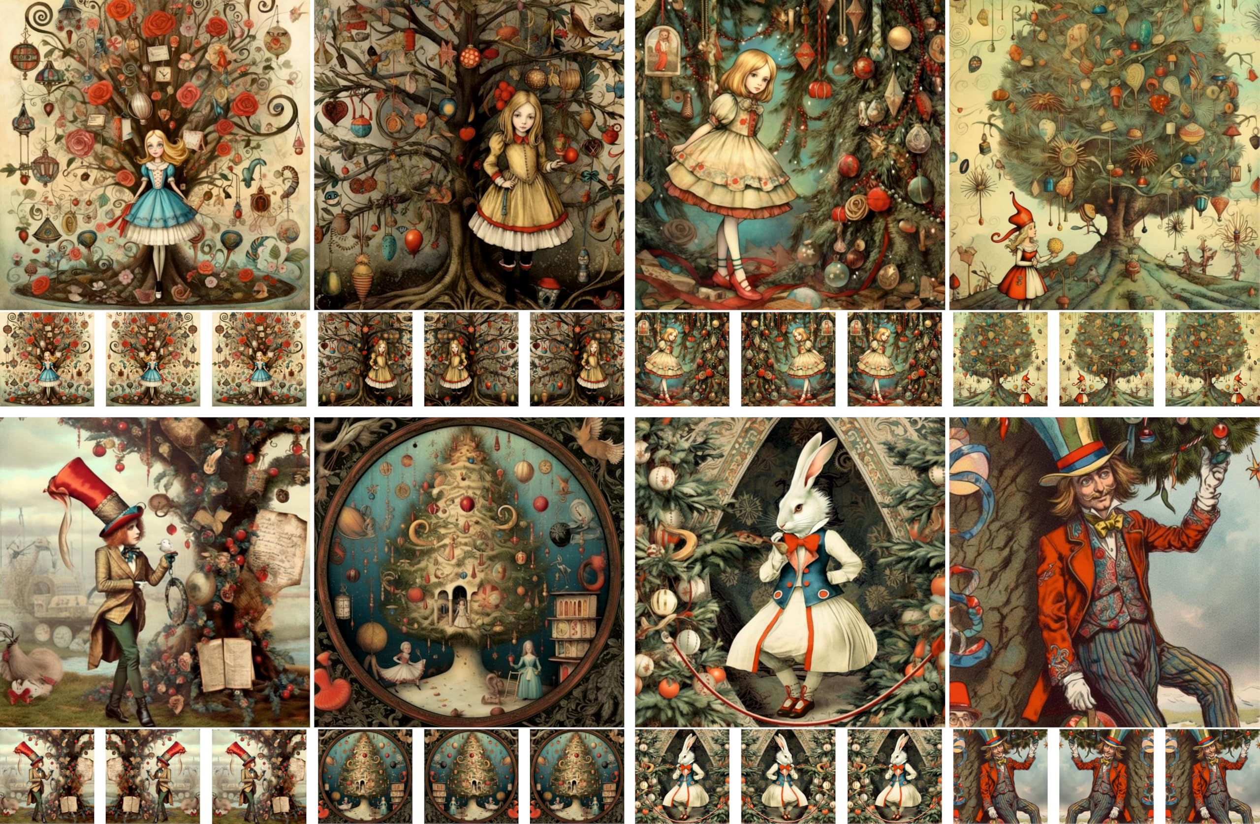 Decoupage Rice Papers - 4 Sheets | 32 Pieces | 8 Unique Designs | Versatile Designs for Art Projects & Crafting by CRAFT KREATIVELY