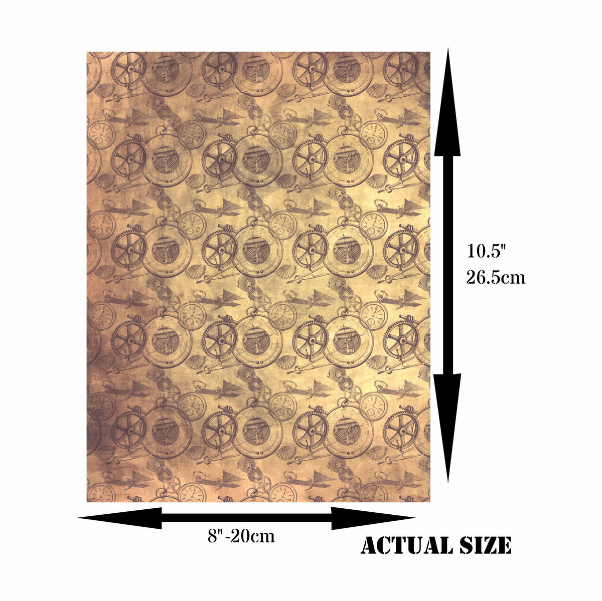 Steampunk Mix Rice Paper, 20.32 x 26.67 cm - 6 x Different Printed Mulberry Paper Images 30gsm Visible Fibres for Decoupage Crafts Mixed Media Collage Art