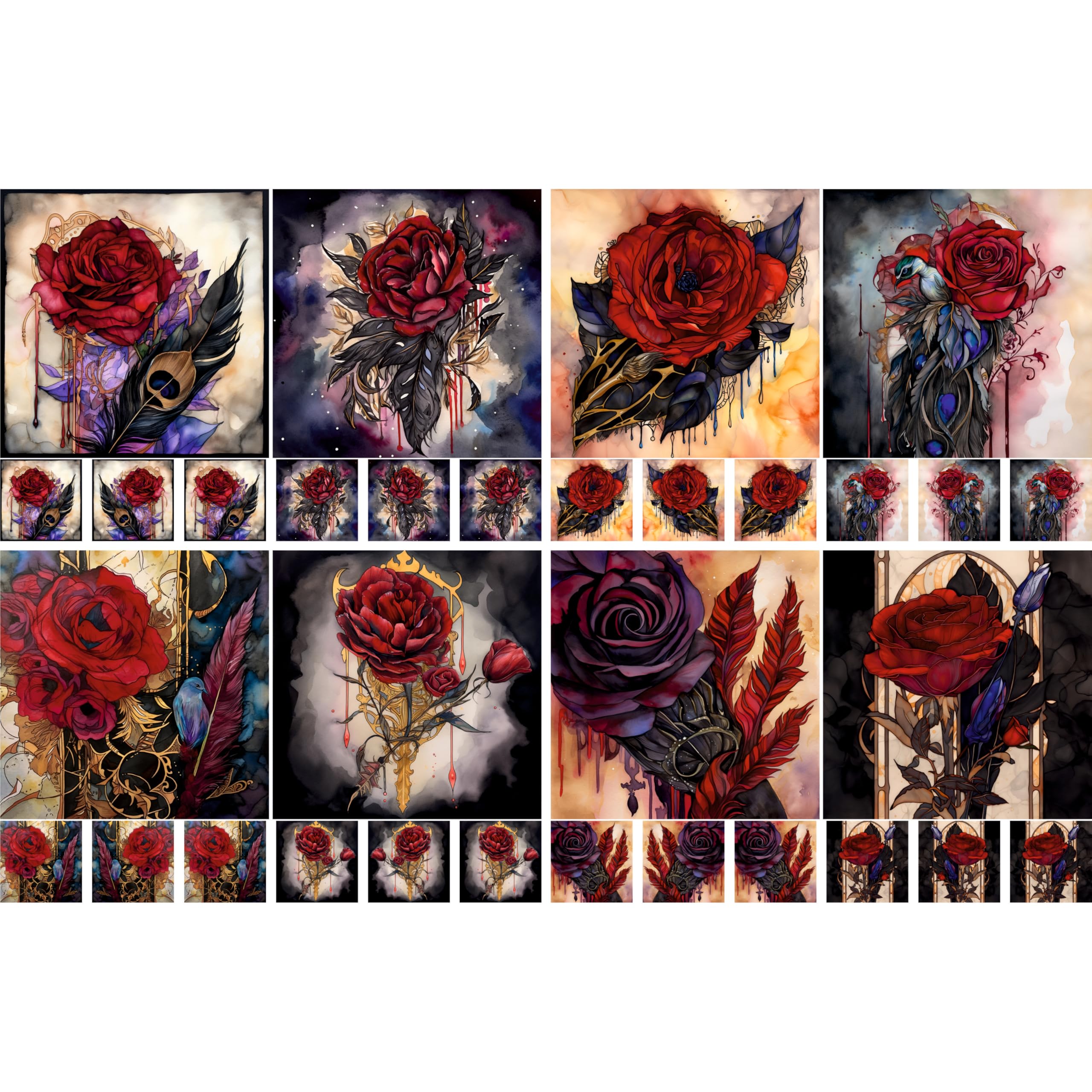 Decoupage Rice Papers - 4 Sheets | 8 Unique Designs | Versatile Christmas Designs for Art Projects & Crafting by CRAFT KREATIVELY