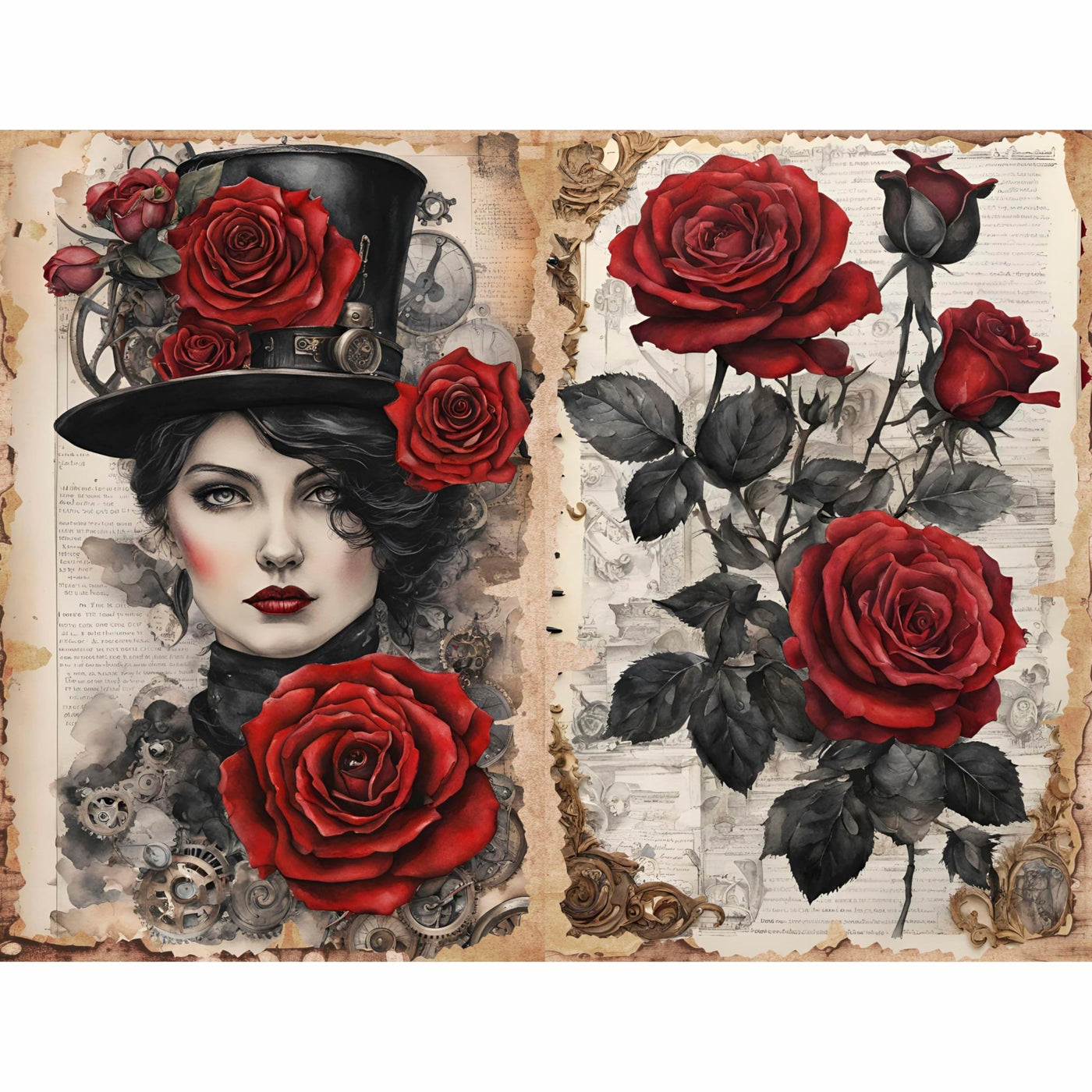 Decoupage Rice Paper, 20 x 26.5cm (6 Sheets) – 6x Decoupage Papers for Collage, Mixed Media, Card Making & Crafts, Decoupage by CRAFT KREATIVELY
