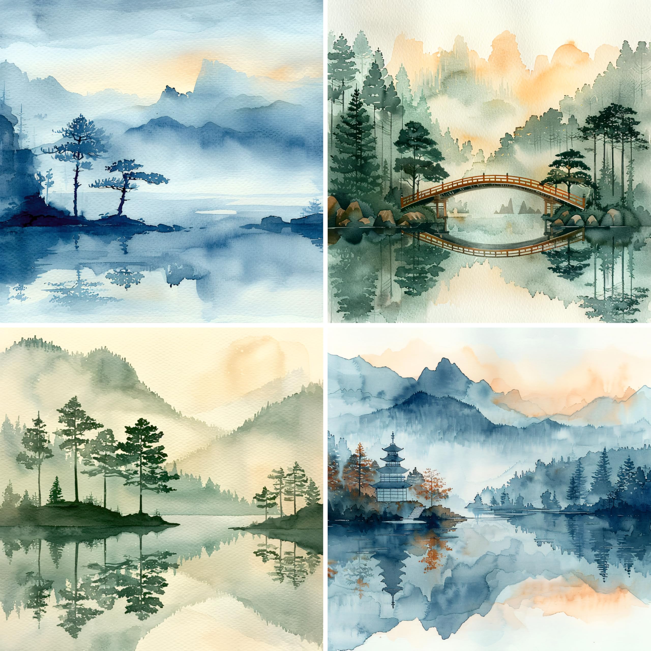 Decoupage Rice Paper (2 pc) - 8x Decoupage Watercolour Designs for Collage, Card Making & Crafts, Decoupage by CRAFT KREATIVELY