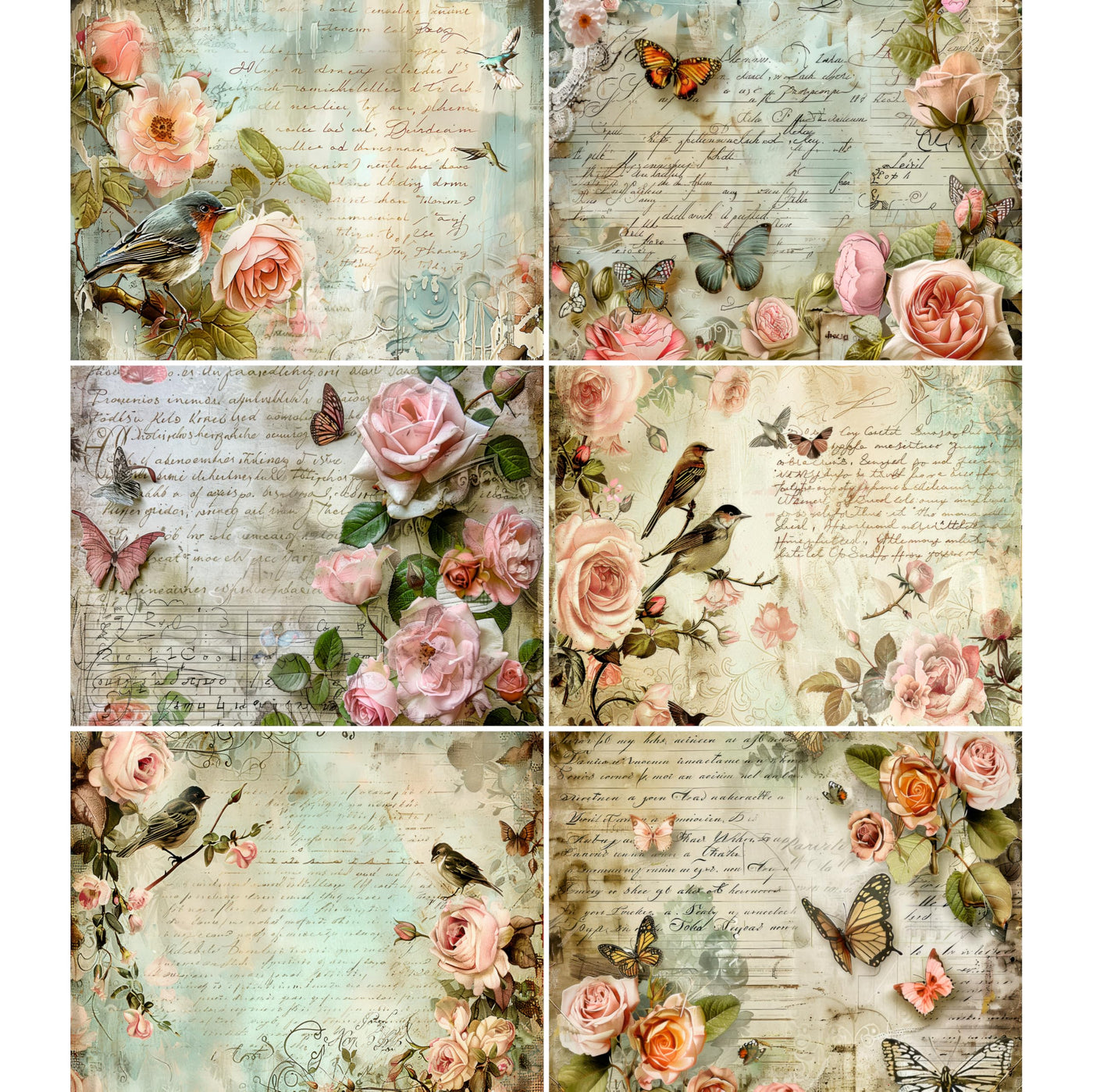 Decoupage Rice Papers - 6 Pieces | 6 Unique Designs | Versatile Decoupage Designs for Art Projects & Crafting by CRAFT KREATIVELY