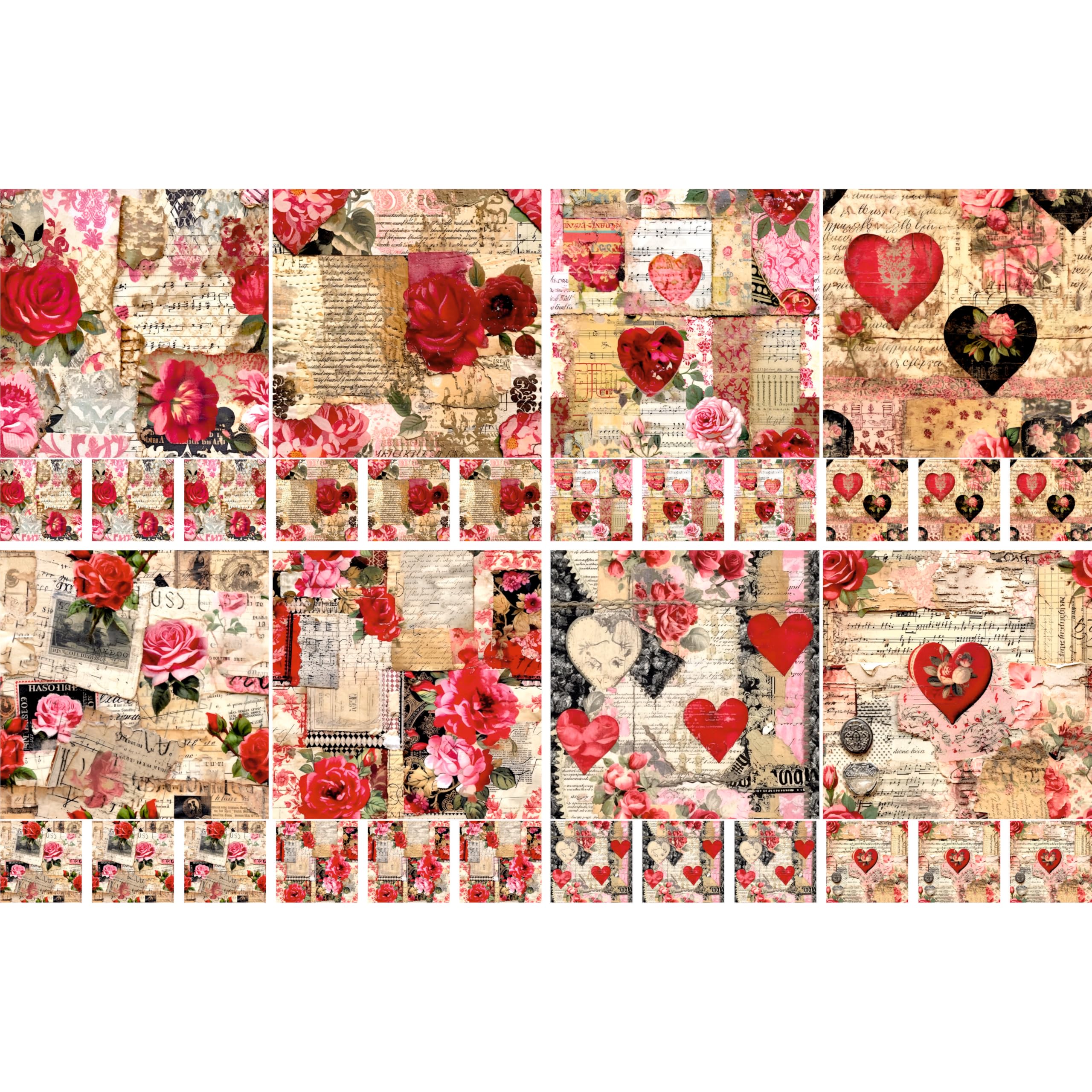 Decoupage Rice Papers - 4 Sheets | 8 Unique Designs | Versatile Christmas Designs for Art Projects & Crafting by CRAFT KREATIVELY