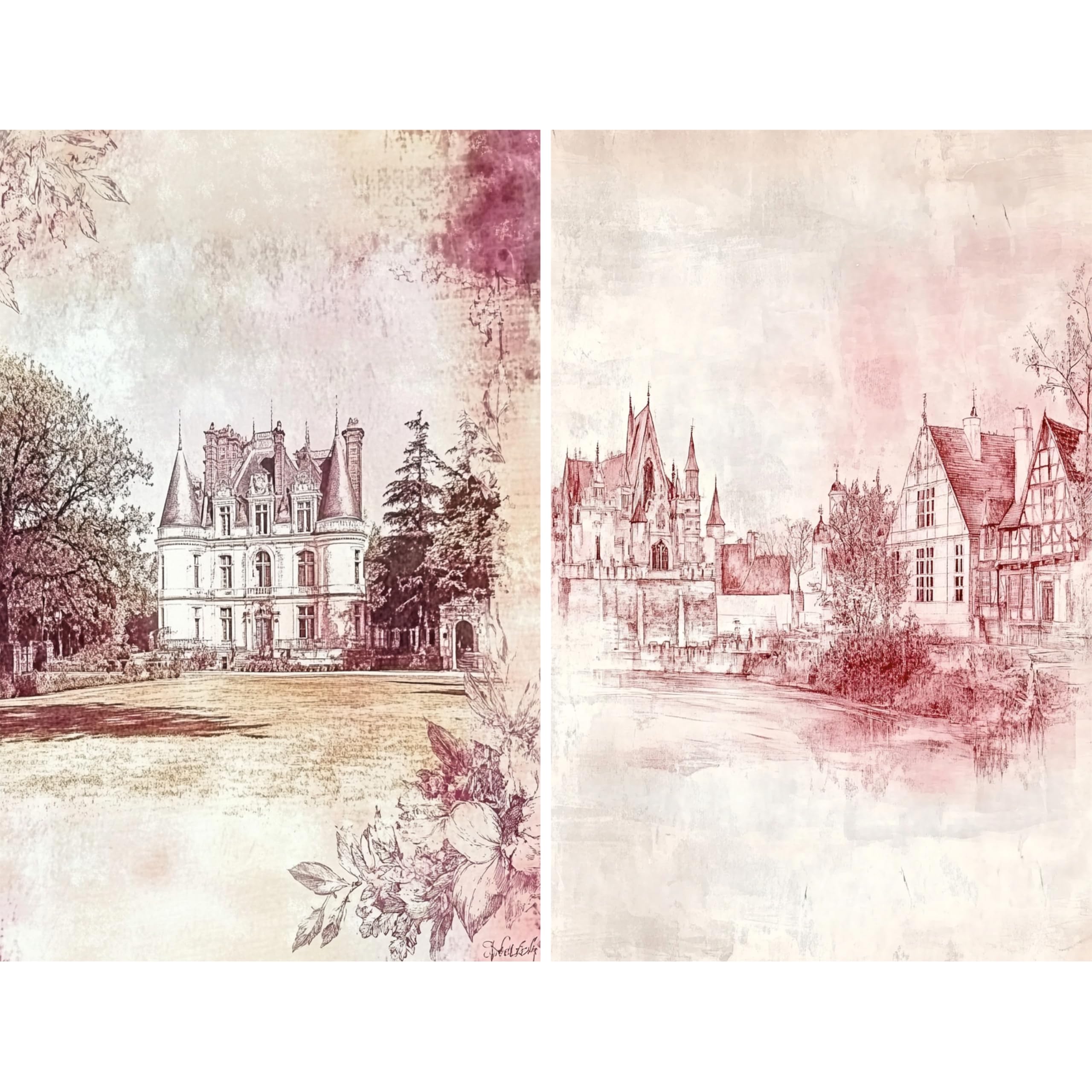 Decoupage Rice Paper, 20 x 26.5cm (6 Sheets) – 6x Decoupage Papers for Collage, Mixed Media, Card Making & Crafts, Decoupage by CRAFT KREATIVELY