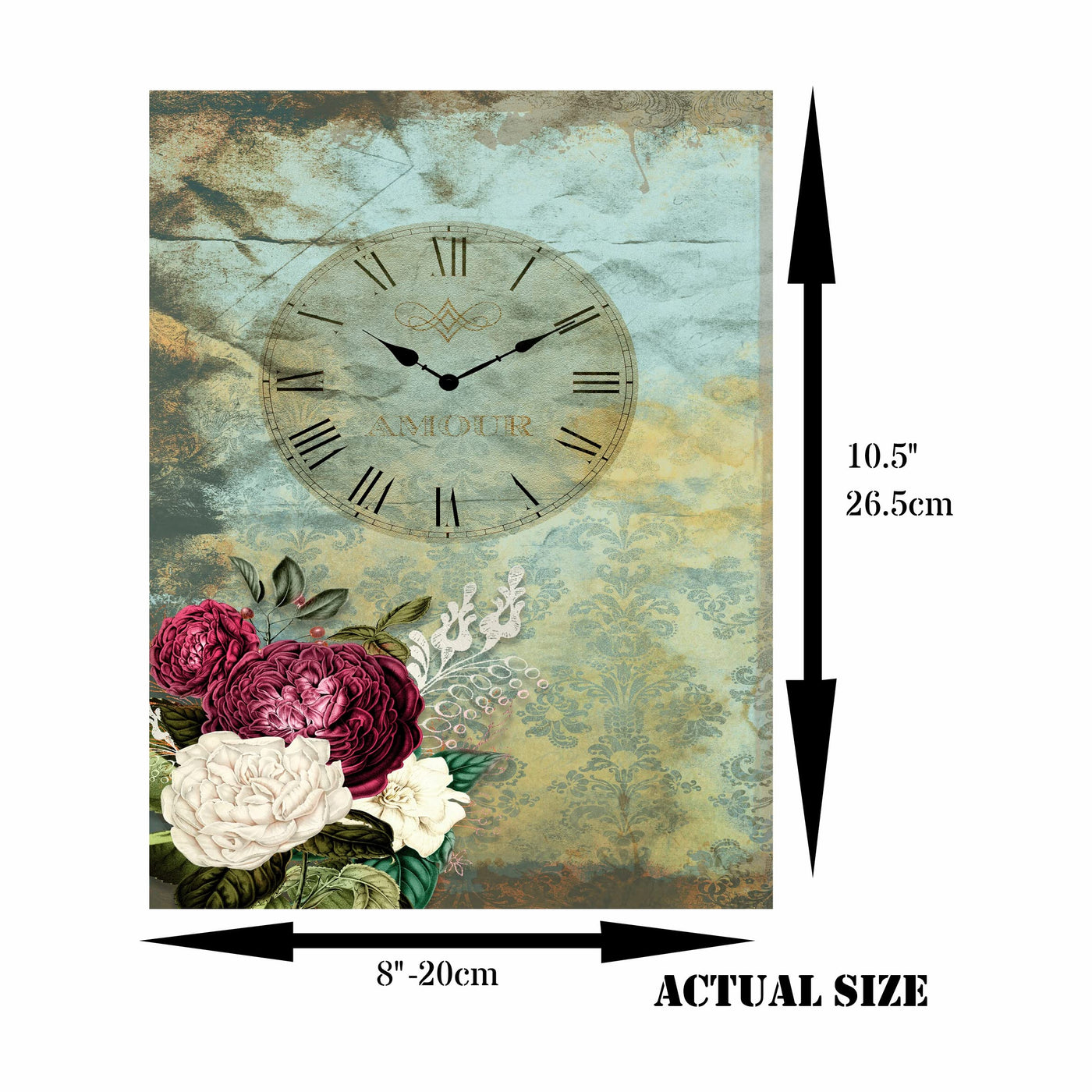 Alice Theme Mulberry Rice Paper, 20.5 x 26.5cm - 6 x Different Printed Mulberry Paper Images 30gsm Visible Fibres for Decoupage Crafts Mixed Media Collage Art