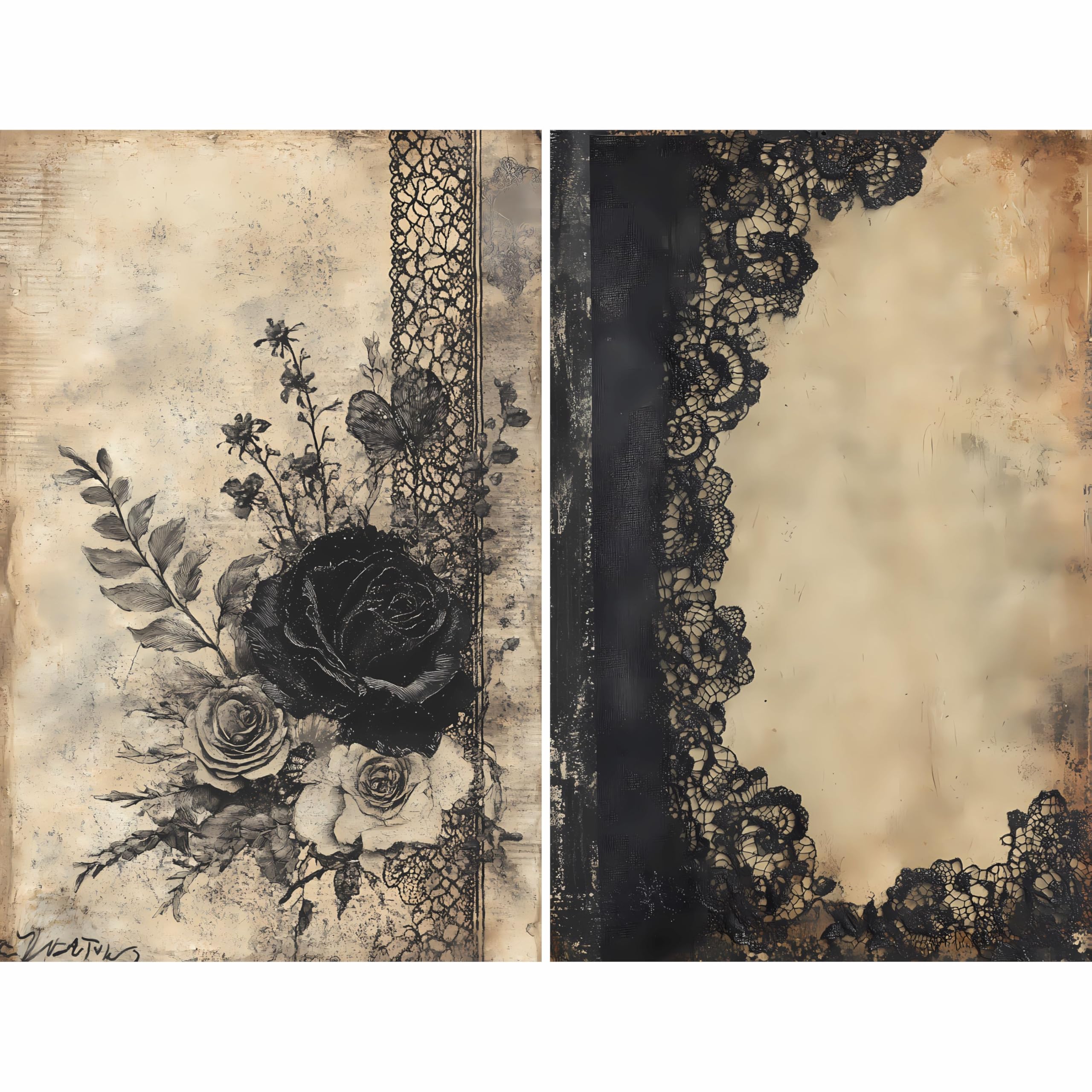 Decoupage Rice Paper, 20 x 26.5cm (6 Sheets) – 6x Decoupage Papers for Collage, Mixed Media, Card Making & Crafts, Decoupage by CRAFT KREATIVELY