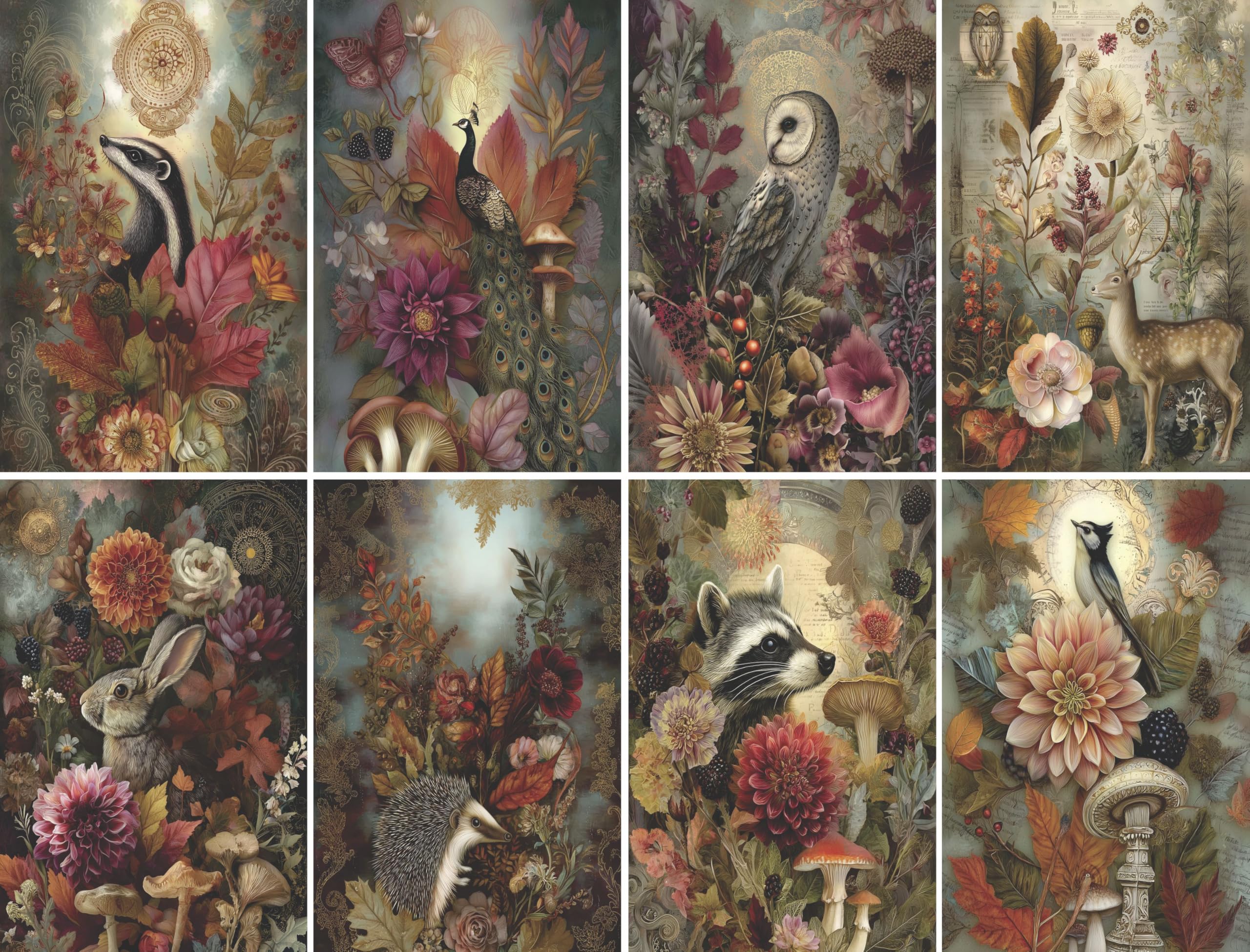 Decoupage Rice Papers - 6 Pieces | 6 Unique Designs | Versatile Decoupage Designs for Art Projects & Crafting by CRAFT KREATIVELY