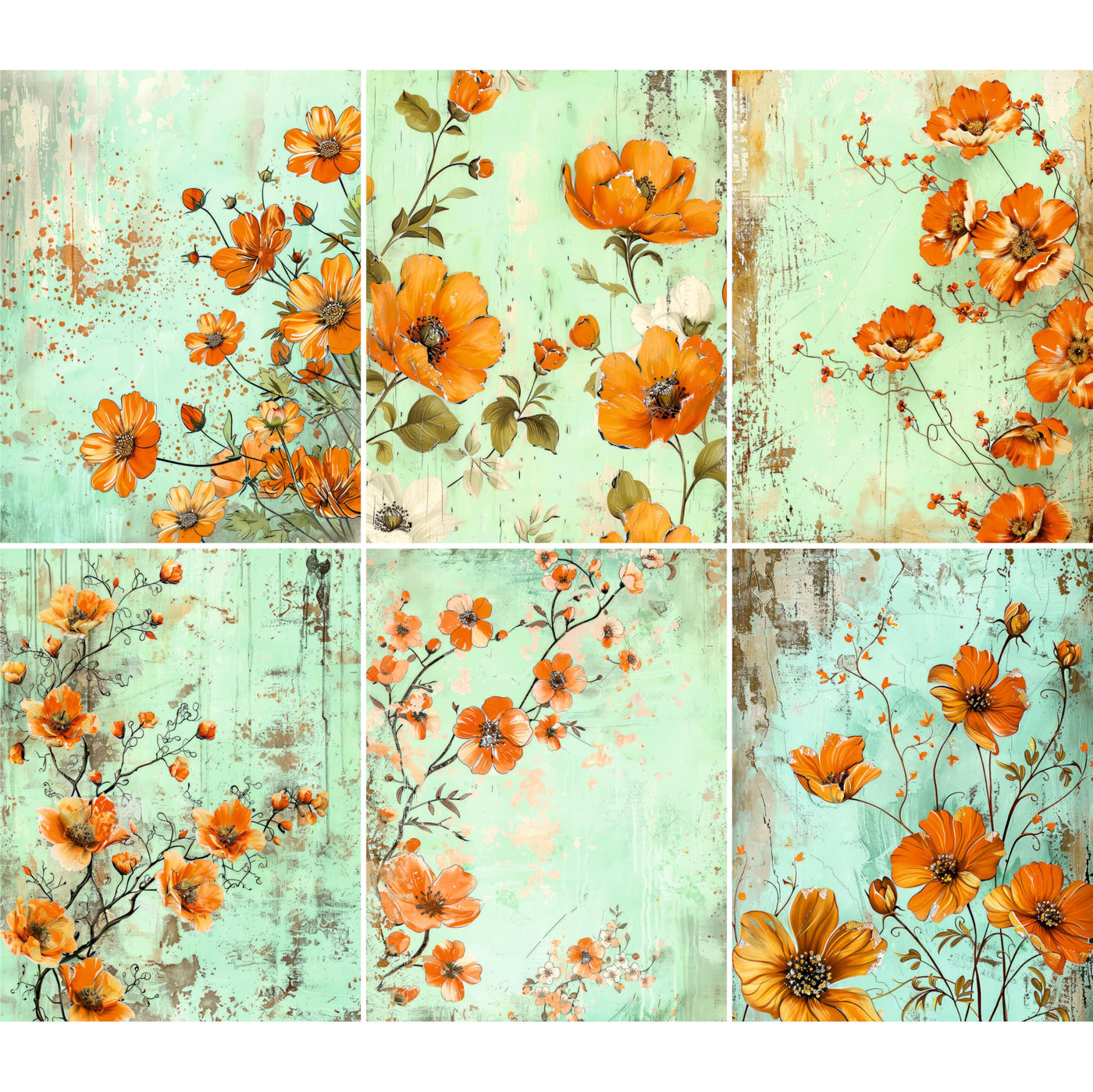 Decoupage Rice Papers - 6 Pieces | 6 Unique Designs | Versatile Decoupage Designs for Art Projects & Crafting by CRAFT KREATIVELY