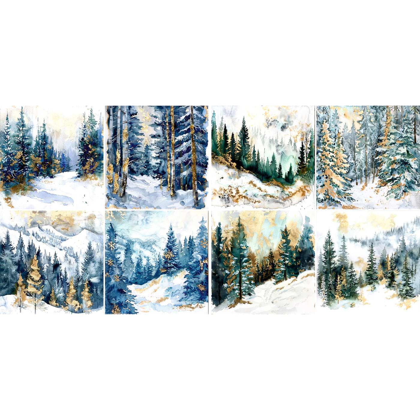 Decoupage Rice Paper (2 pc) - 8x Decoupage Watercolour Designs for Collage, Card Making & Crafts, Decoupage by CRAFT KREATIVELY