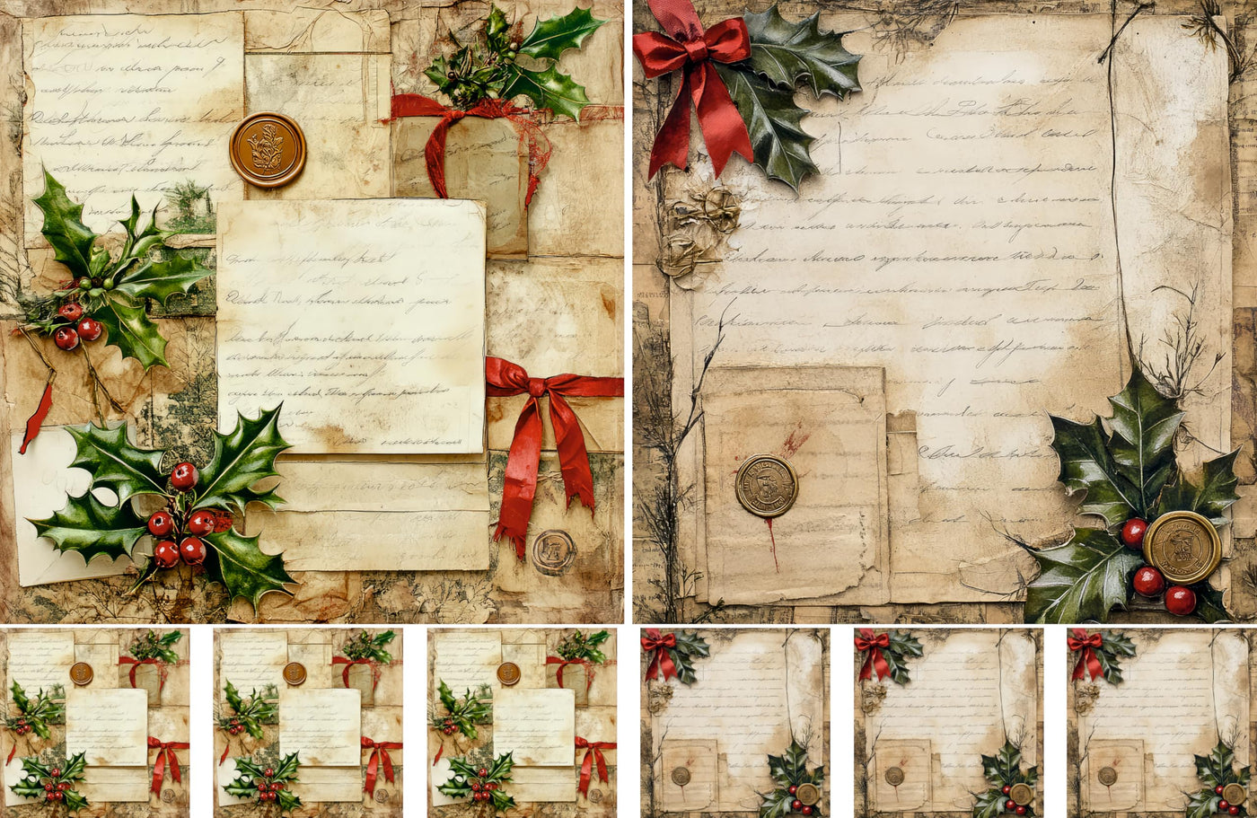 Christmas Letters Decoupage Rice Papers, 8 x 11.5 inch (A4) - 4 Sheets | 32 Pieces | 8 Unique Designs | Versatile Christmas Designs for Art Projects & Crafting by CRAFT KREATIVELY