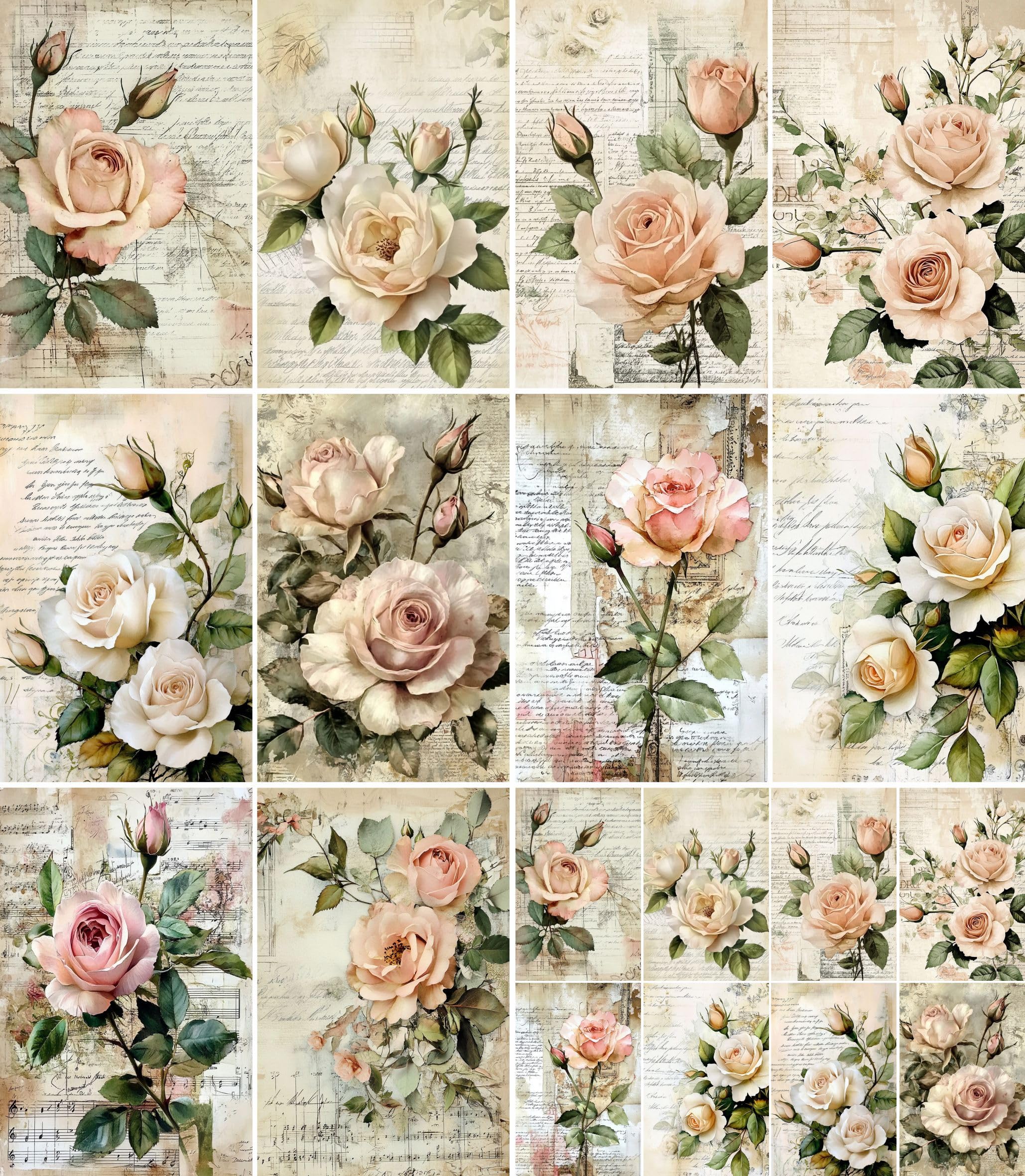 Decoupage Rice Paper, 20 x 26.5cm (6 Sheets) – 6x Decoupage Papers for Collage, Mixed Media, Card Making & Crafts, Decoupage by CRAFT KREATIVELY