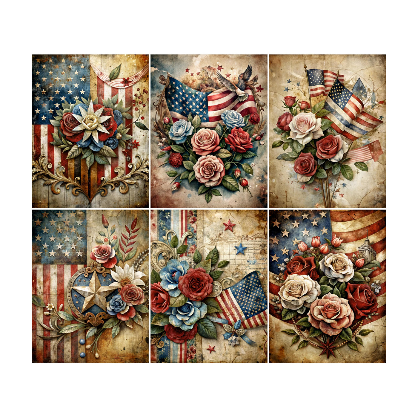 Decoupage Rice Papers - 6 Pieces | 6 Unique Designs | Versatile Decoupage Designs for Art Projects & Crafting by CRAFT KREATIVELY