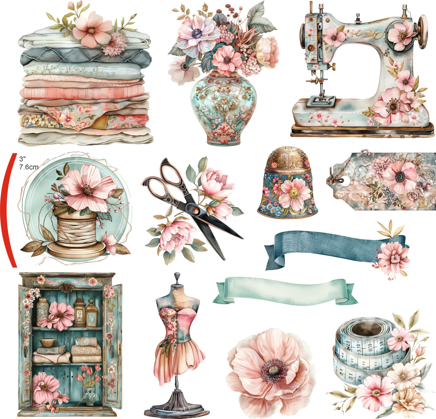 Decoupage Rice Paper (2 pc) - 24+ Decoupage 3 inch (7.6cm) Mini Designs for Collage, Card Making & Crafts, Decoupage by CRAFT KREATIVELY