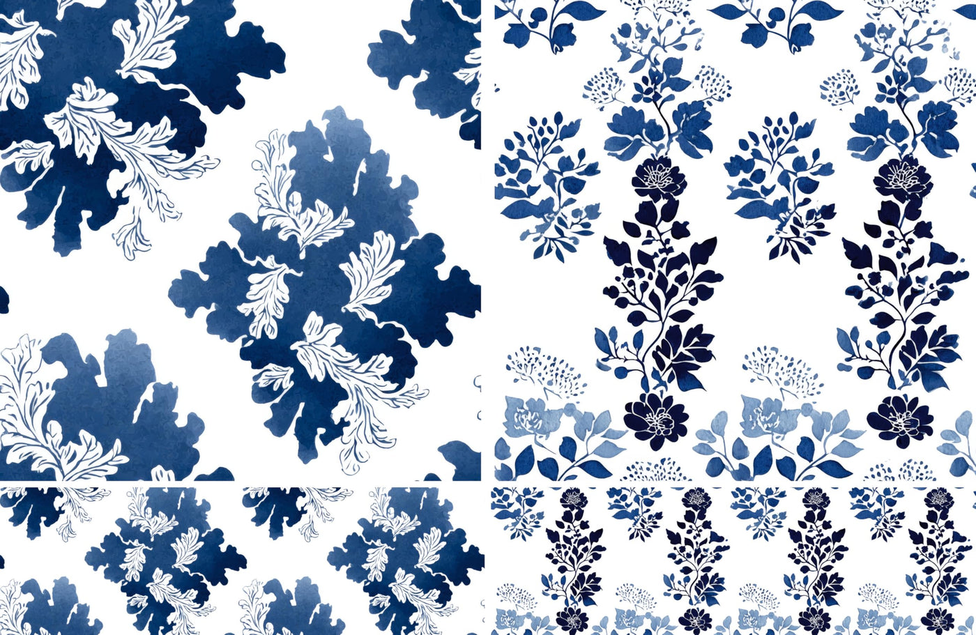 Blue Damask Decoupage Rice Papers, 8 x 11.5 inch (A4) - 4 Sheets | 16 Pieces | 8 Unique Designs | Versatile Christmas Designs for Art Projects & Crafting by CRAFT KREATIVELY