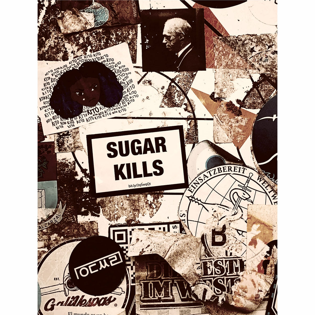 Street Art Theme Mulberry Rice Paper, 20.5 x 26.5cm - 6 x Different Printed Mulberry Paper Images 30gsm Visible Fibres for Decoupage Crafts Mixed Media Collage Art