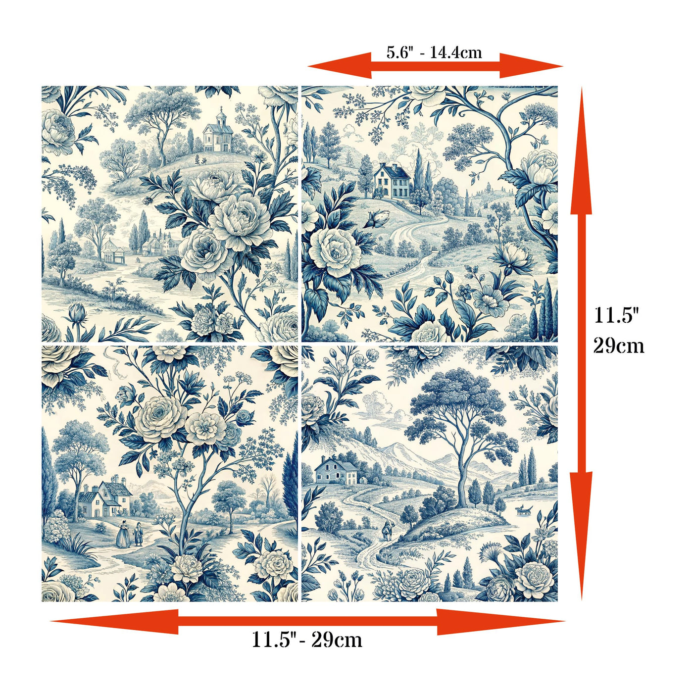 Decoupage Rice Paper (2 pc) - 8x Decoupage Toile de Jouy Designs for Collage, Card Making & Crafts, Decoupage by CRAFT KREATIVELY
