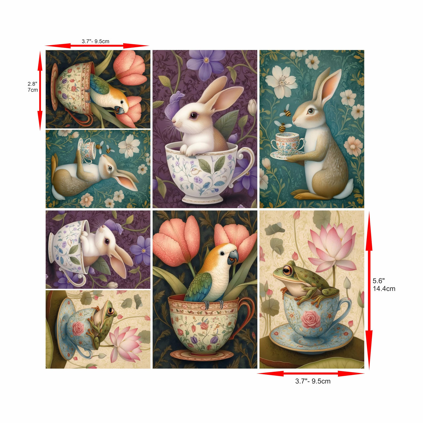 Animal Smalls Rice Papers – Decoupage Paper 16x Designs for Collage, Mixed Media, Card Making & Crafts, Decoupage by CRAFT KREATIVELY