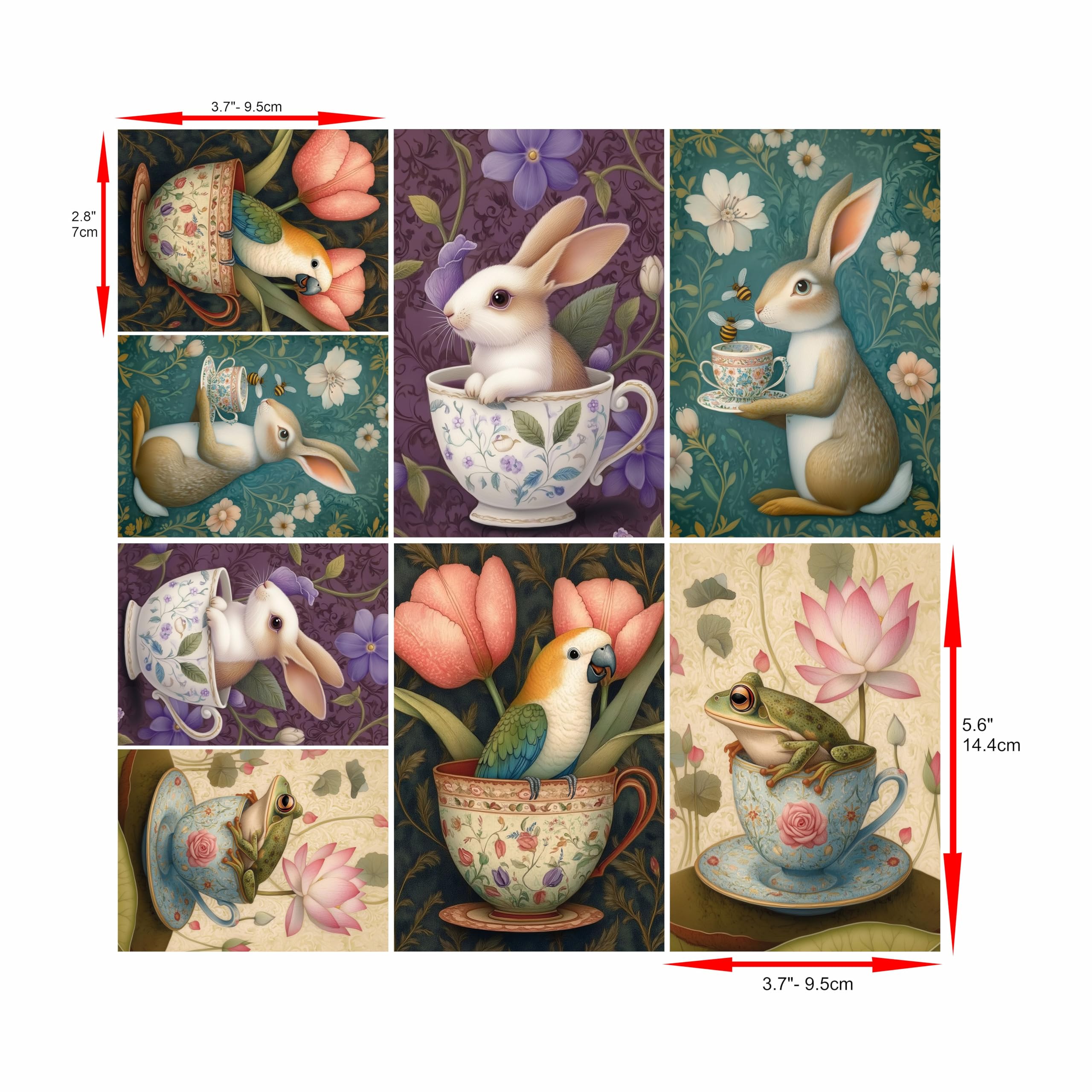 Animal Smalls Rice Papers – Decoupage Paper 16x Designs for Collage, Mixed Media, Card Making & Crafts, Decoupage by CRAFT KREATIVELY