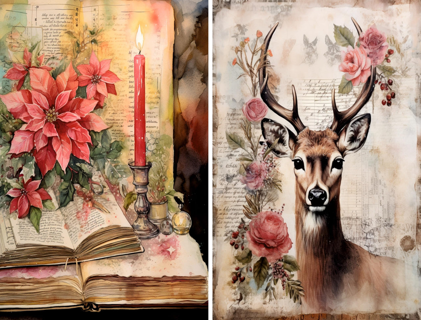 Decoupage Rice Papers - 6 Sheets | 6 Unique Designs | Versatile Christmas Designs for Art Projects & Crafting by CRAFT KREATIVELY
