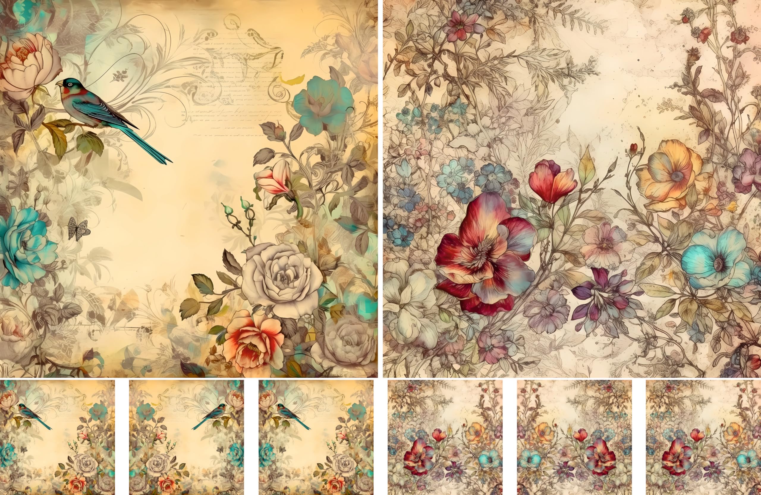 Decoupage Rice Papers - 4 Sheets | 8 Unique Designs | Versatile Christmas Designs for Art Projects & Crafting by CRAFT KREATIVELY