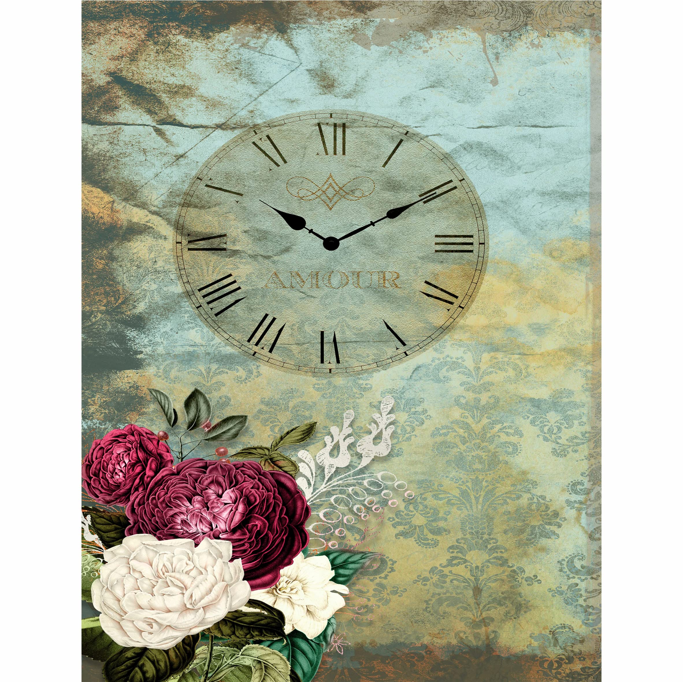 Alice Theme Mulberry Rice Paper, 20.5 x 26.5cm - 6 x Different Printed Mulberry Paper Images 30gsm Visible Fibres for Decoupage Crafts Mixed Media Collage Art