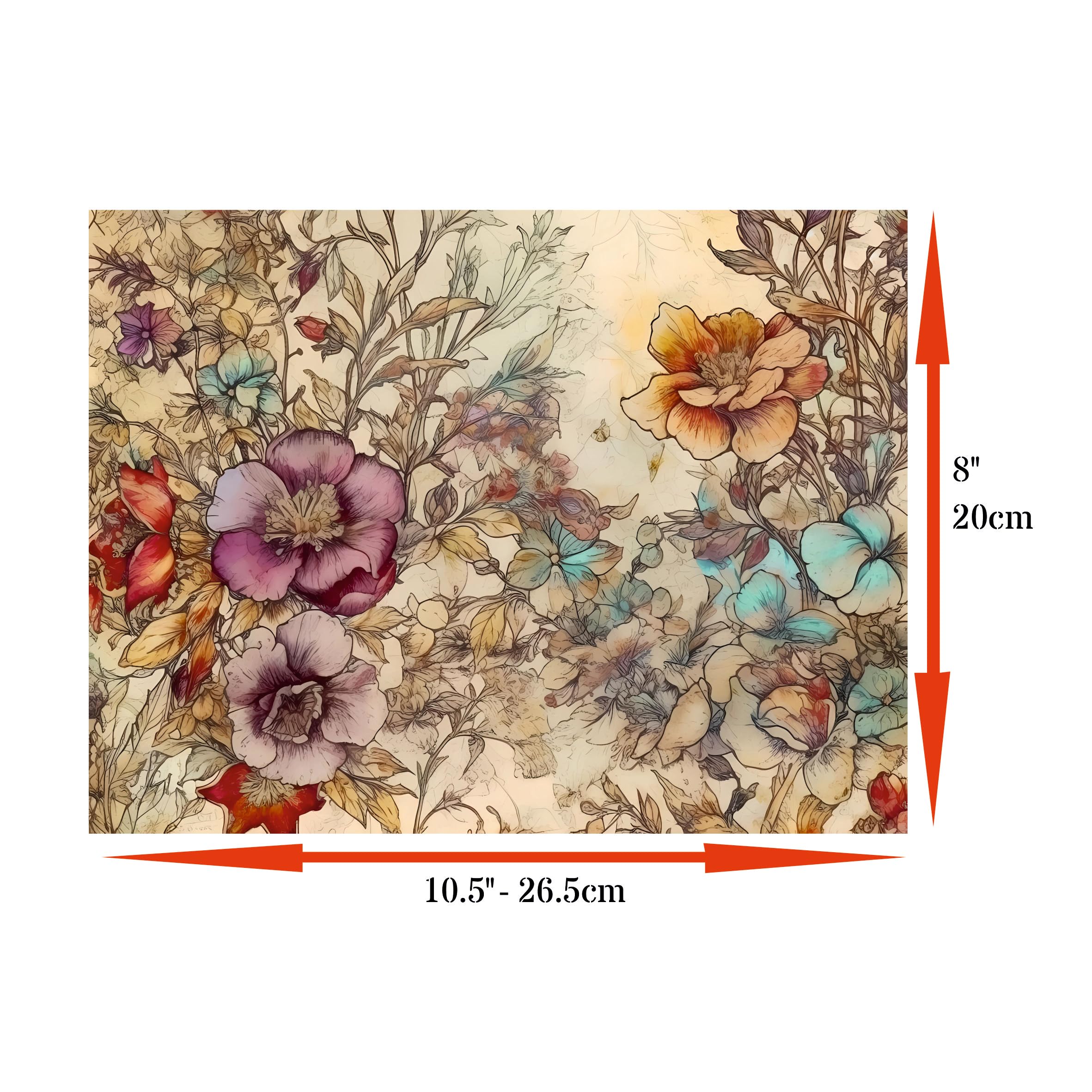 Abstract Flora Rice Papers – Decoupage Paper 6x Designs for Collage, Mixed Media, Card Making & Crafts, Decoupage by CRAFT KREATIVELY