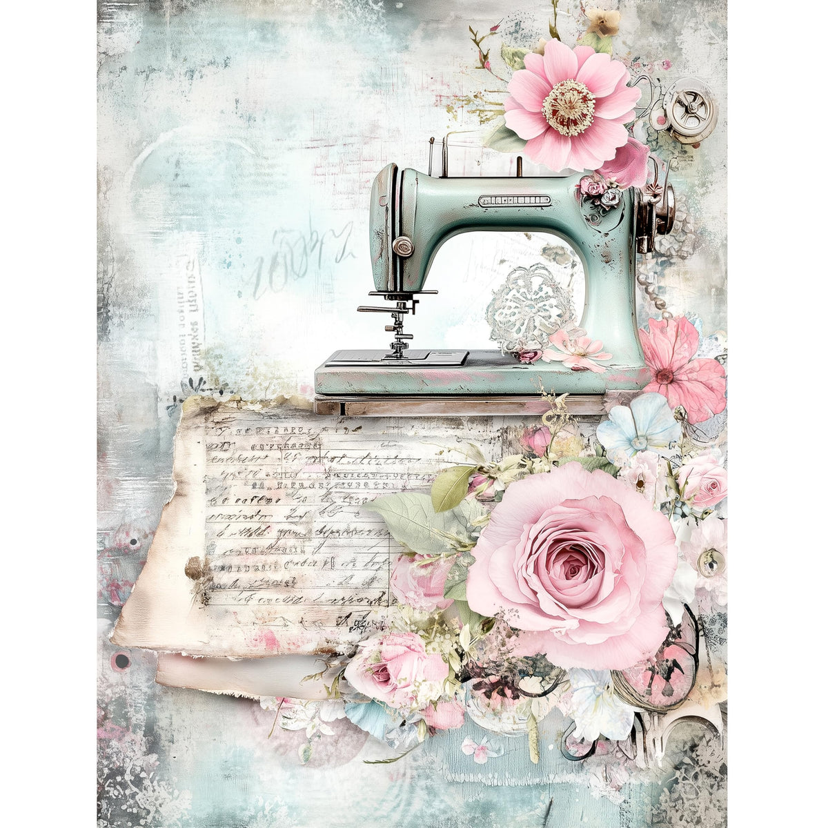 Sewing Rice Papers – Decoupage Paper Design for Furniture, Mixed Media, Cards & Crafts, Decoupage by CRAFT KREATIVELY
