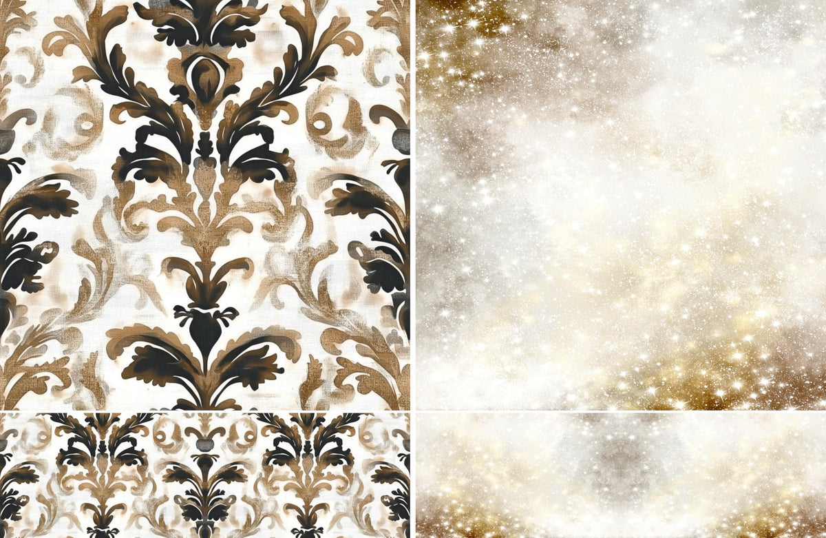 Winter Damask Decoupage Rice Papers, 8 x 11.5 inch (A4) - 4 Sheets | 16 Pieces | 8 Unique Designs | Versatile Christmas Designs for Art Projects & Crafting by CRAFT KREATIVELY
