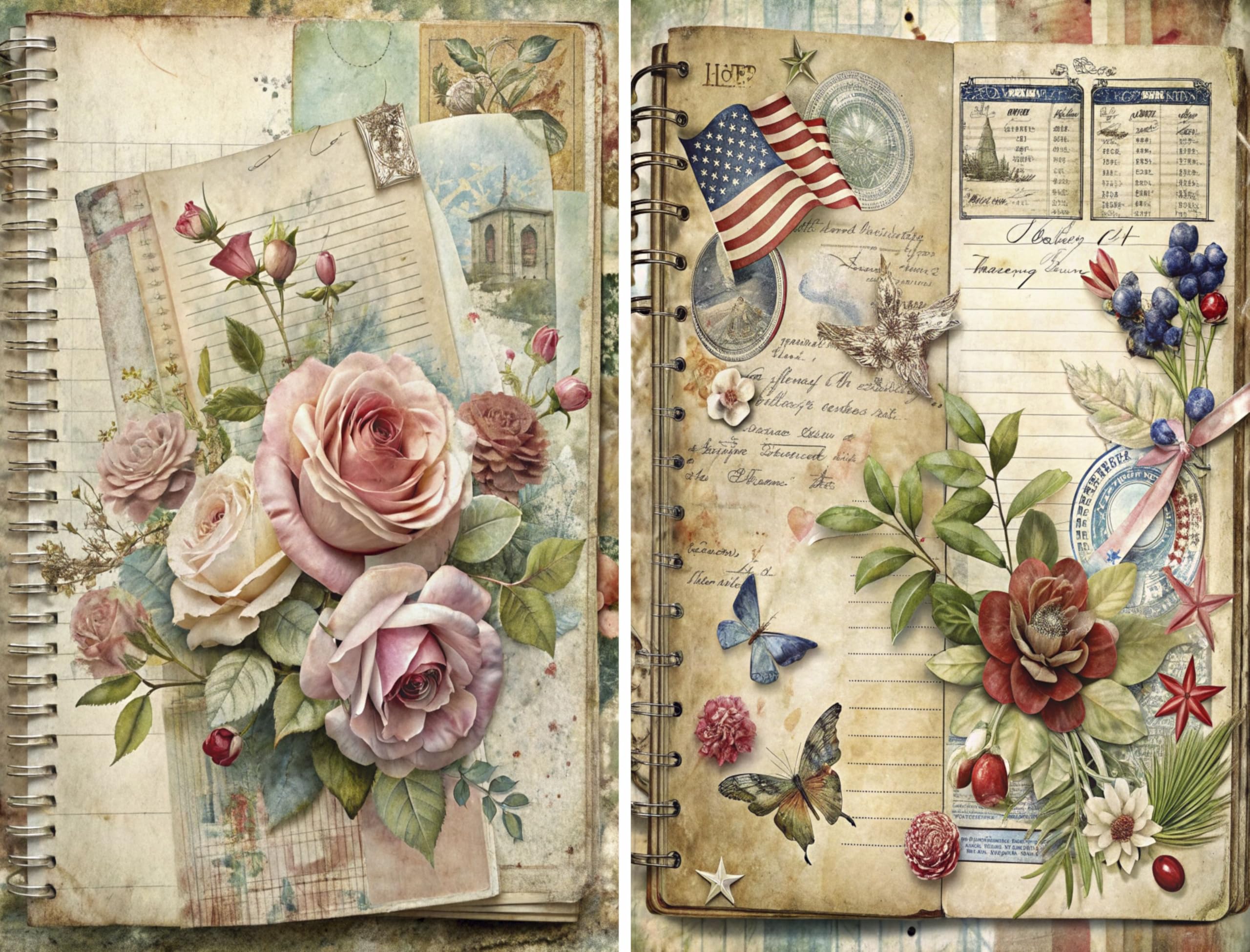 Decoupage Rice Papers - 6 Pieces | 6 Unique Designs | Versatile Decoupage Designs for Art Projects & Crafting by CRAFT KREATIVELY