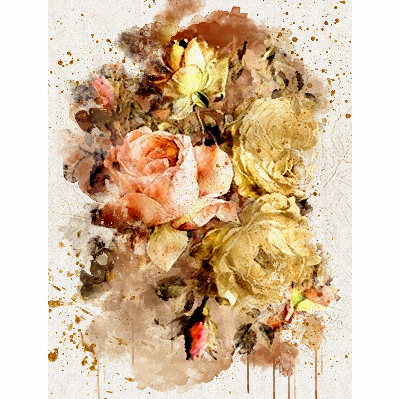 Bouquet Rice Paper, 20.32 x 26.67 cm - 6 x Different Printed Mulberry Paper Images 30gsm Visible Fibres for Decoupage Crafts Mixed Media Collage Art