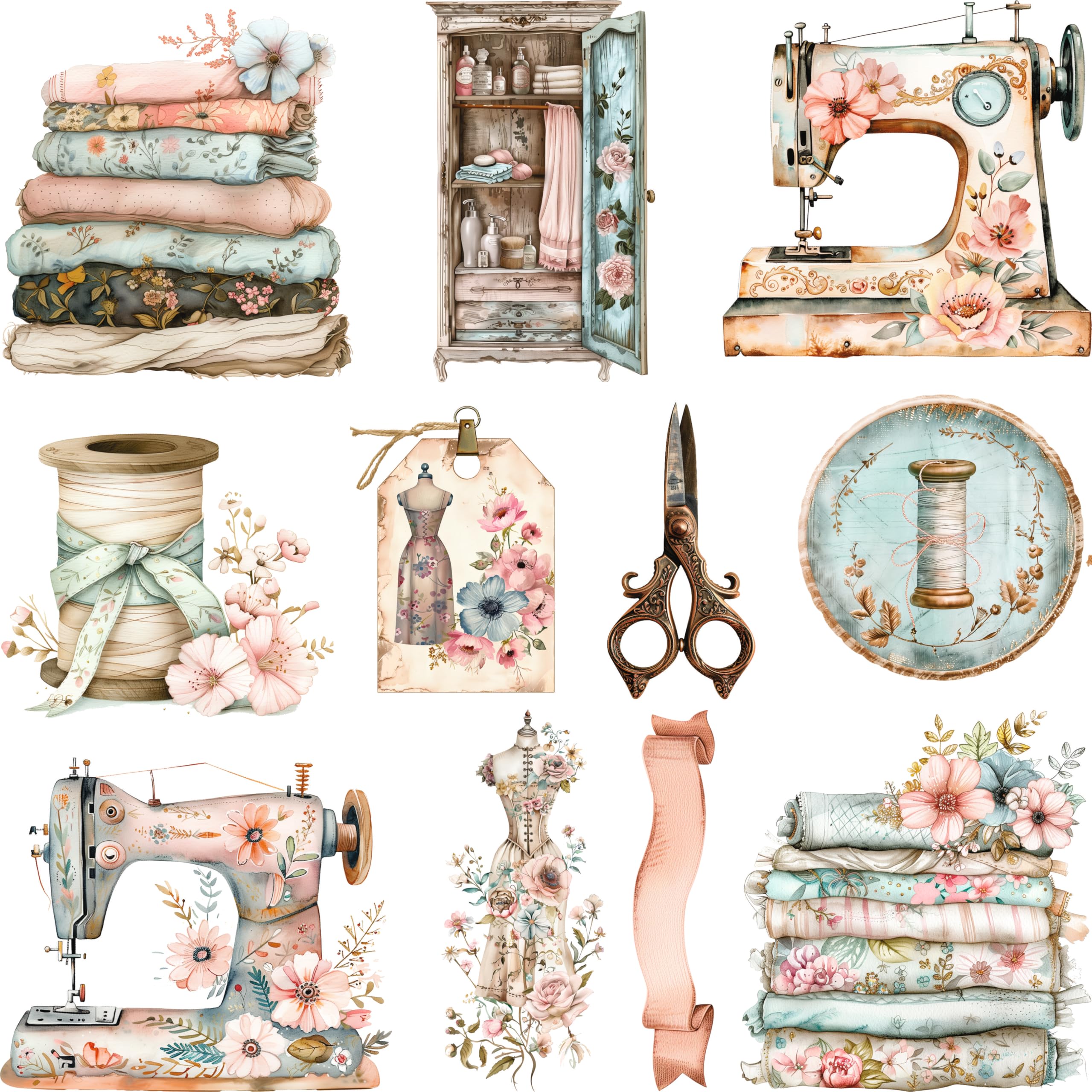 Decoupage Rice Paper (2 pc) - 24+ Decoupage 3 inch (7.6cm) Mini Designs for Collage, Card Making & Crafts, Decoupage by CRAFT KREATIVELY