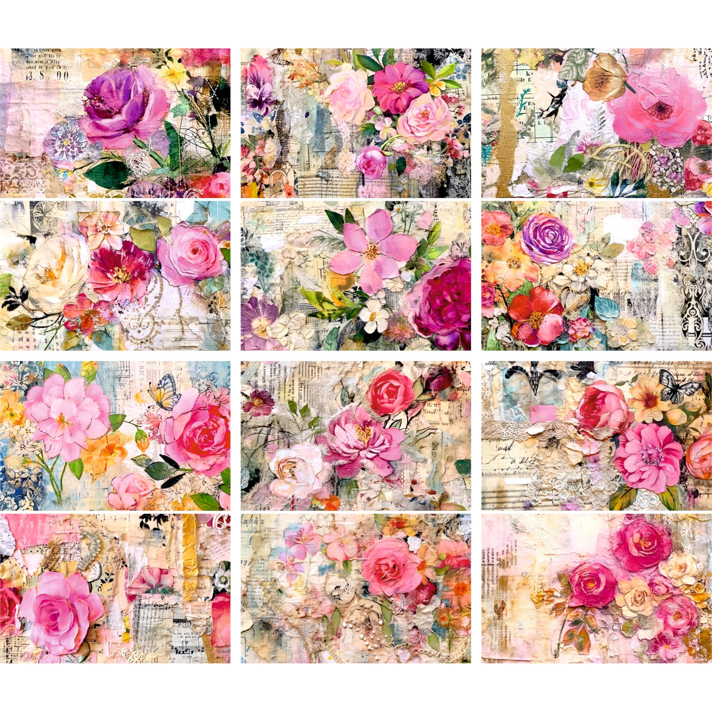 Decoupage Rice Papers - 6 Pieces | 6 Unique Designs | Versatile Decoupage Designs for Art Projects & Crafting by CRAFT KREATIVELY