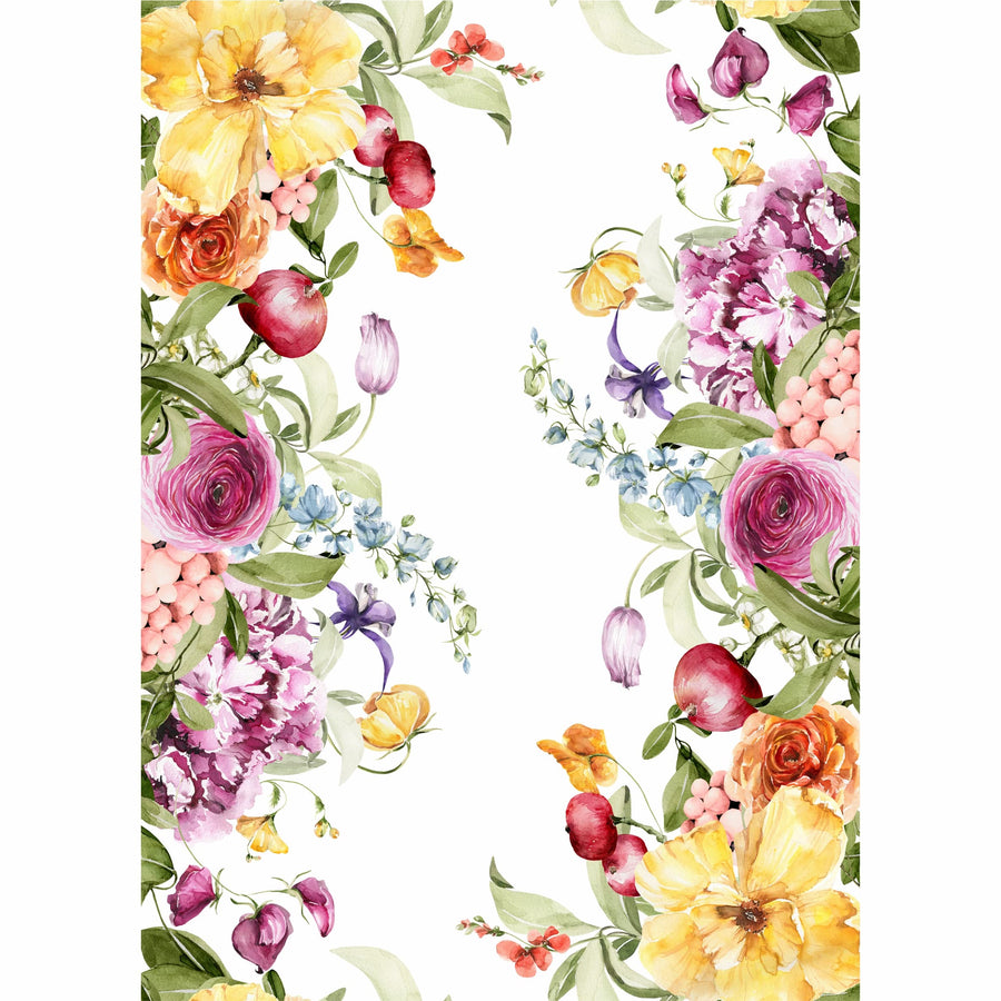 Country Border Rice Paper, 29.21 x 40.64 cm - 3 sheets Printed Mulberry Paper Border Images 36gsm Visible Fibres to Decoupage Furniture Renovation Crafts