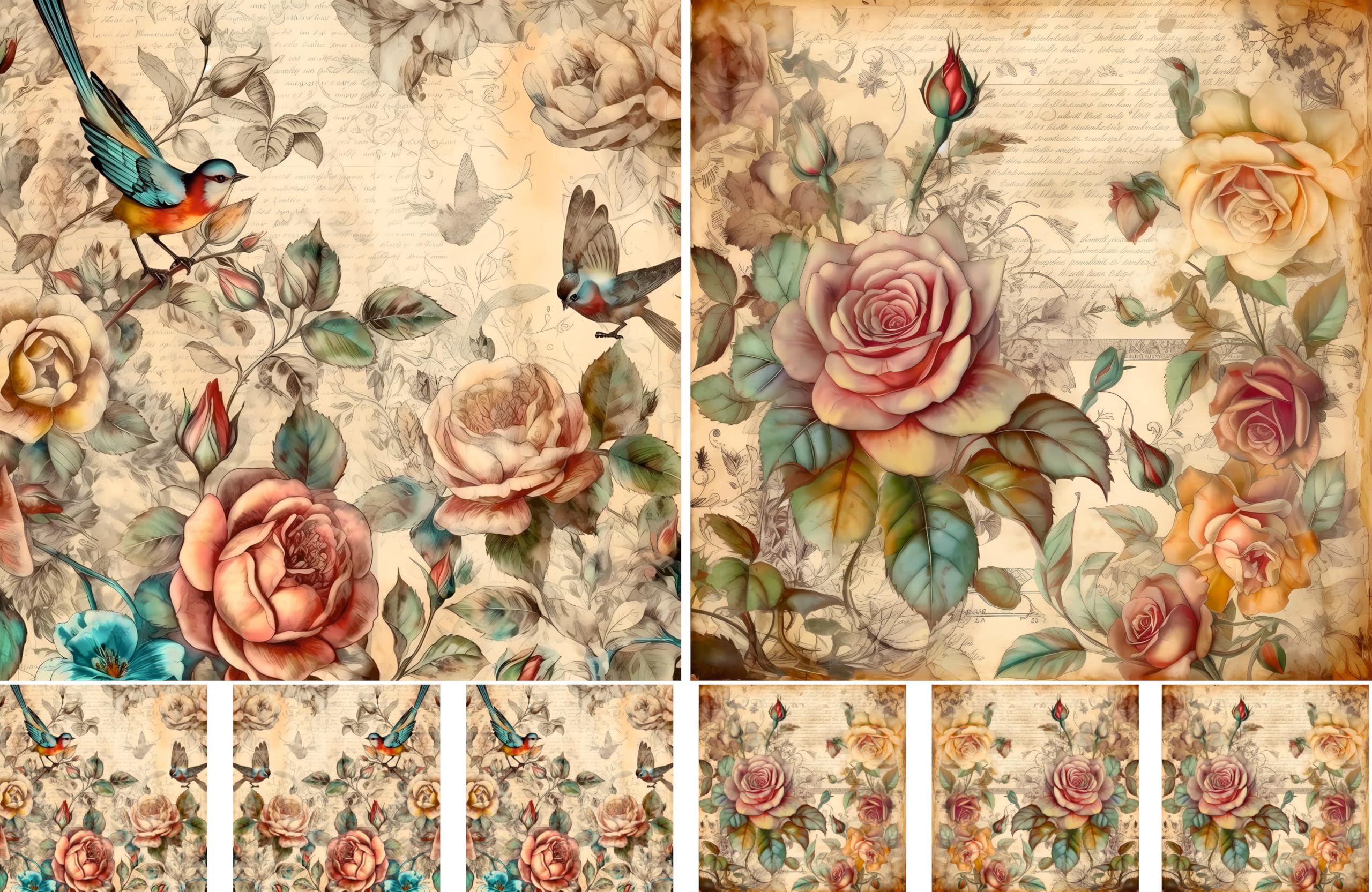 Decoupage Rice Papers - 4 Sheets | 8 Unique Designs | Versatile Christmas Designs for Art Projects & Crafting by CRAFT KREATIVELY