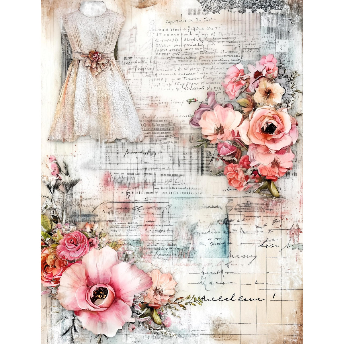 Sewing Rice Papers – Decoupage Paper Design for Furniture, Mixed Media, Cards & Crafts, Decoupage by CRAFT KREATIVELY