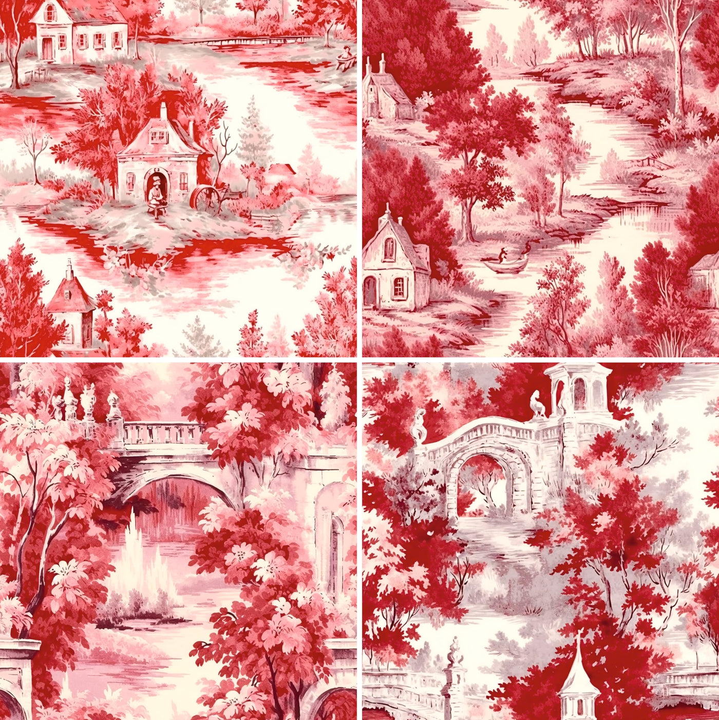 Decoupage Rice Paper (2 pc) - 8x Decoupage Toile de Jouy Designs for Collage, Card Making & Crafts, Decoupage by CRAFT KREATIVELY