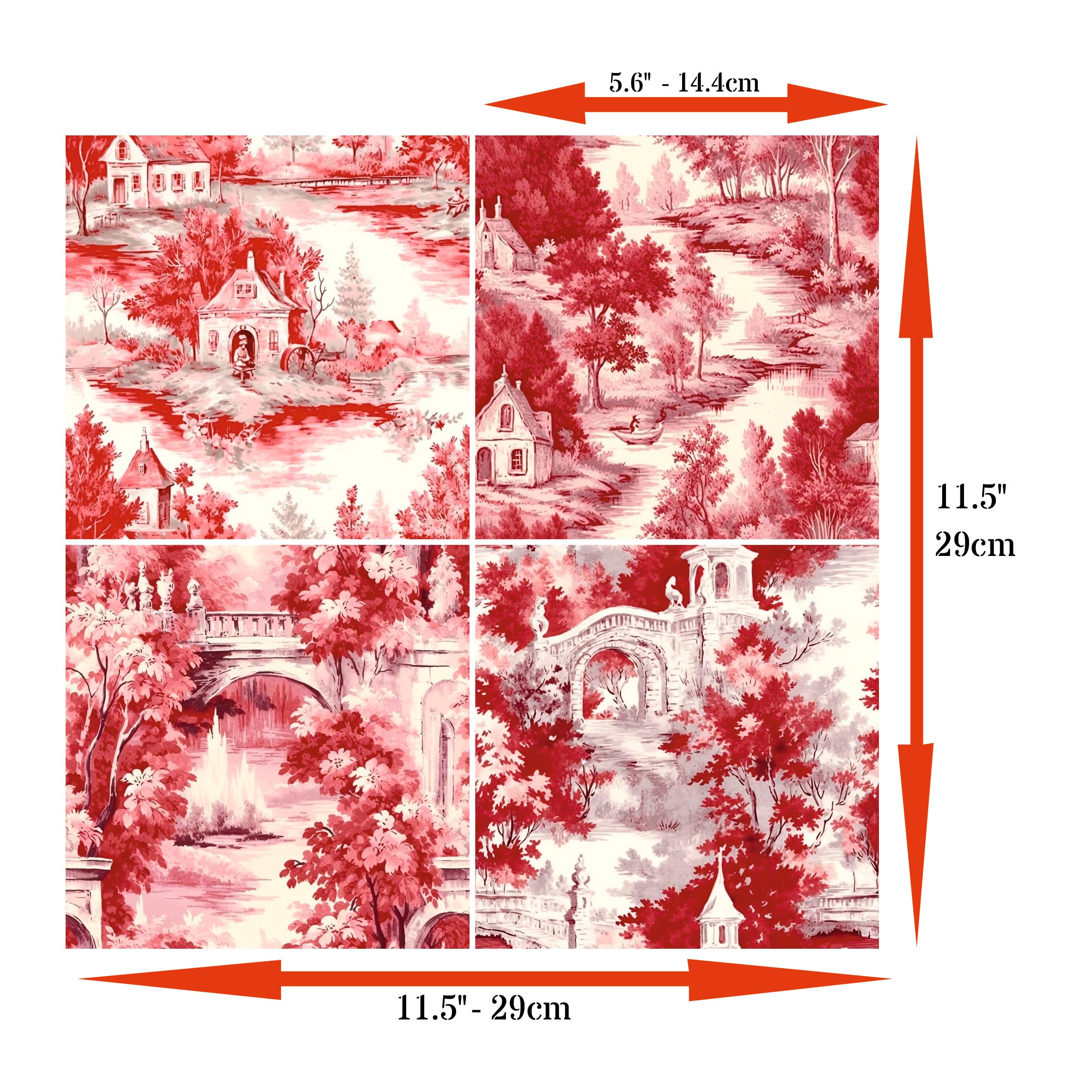 Decoupage Rice Paper (2 pc) - 8x Decoupage Toile de Jouy Designs for Collage, Card Making & Crafts, Decoupage by CRAFT KREATIVELY
