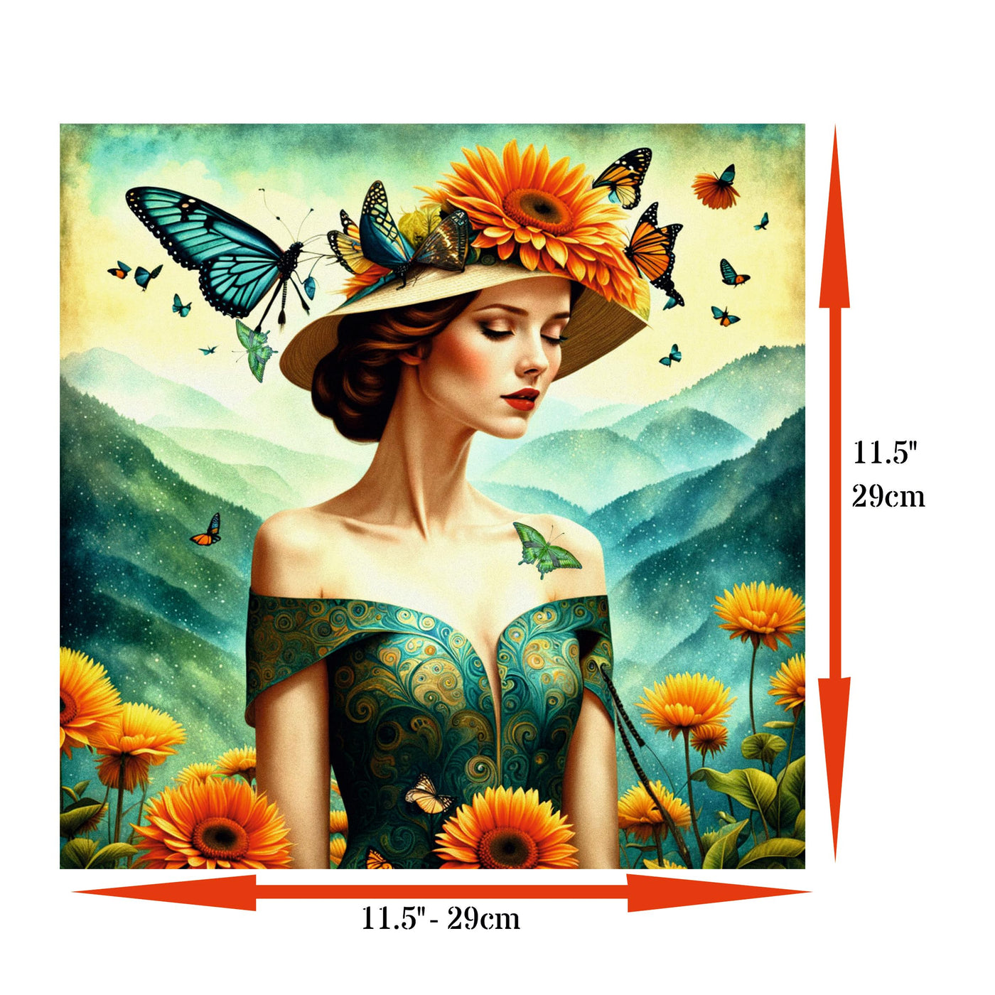 Decoupage Rice Paper (2 pc) - 2 surreal women for Furniture Poster Craft Decoupage by CRAFT KREATIVELY