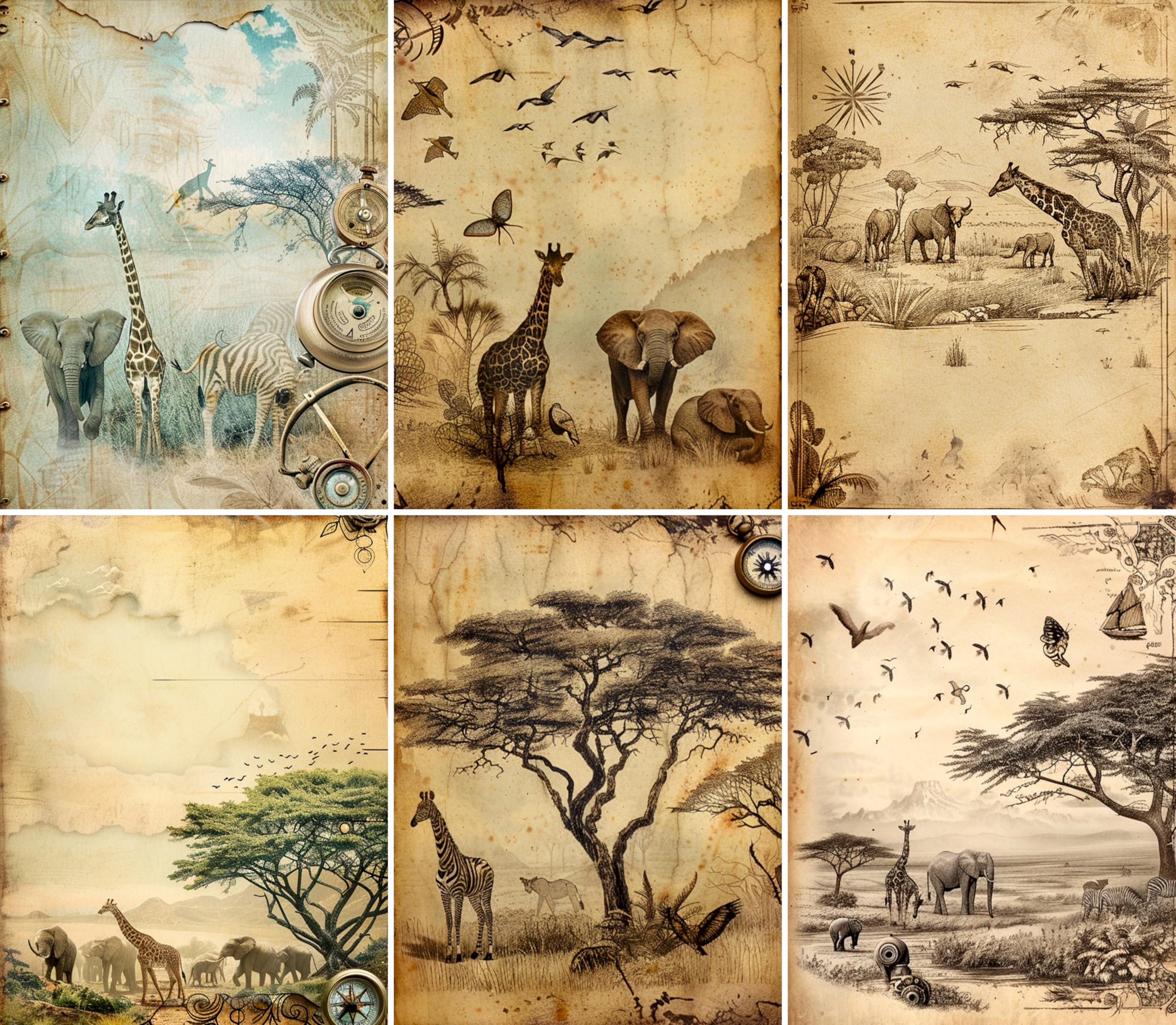 Decoupage Rice Paper, 20 x 26.5cm(6 Sheets) – 6x Decoupage Papers for Collage, Mixed Media, Card Making & Crafts, Decoupage by CRAFT KREATIVELY