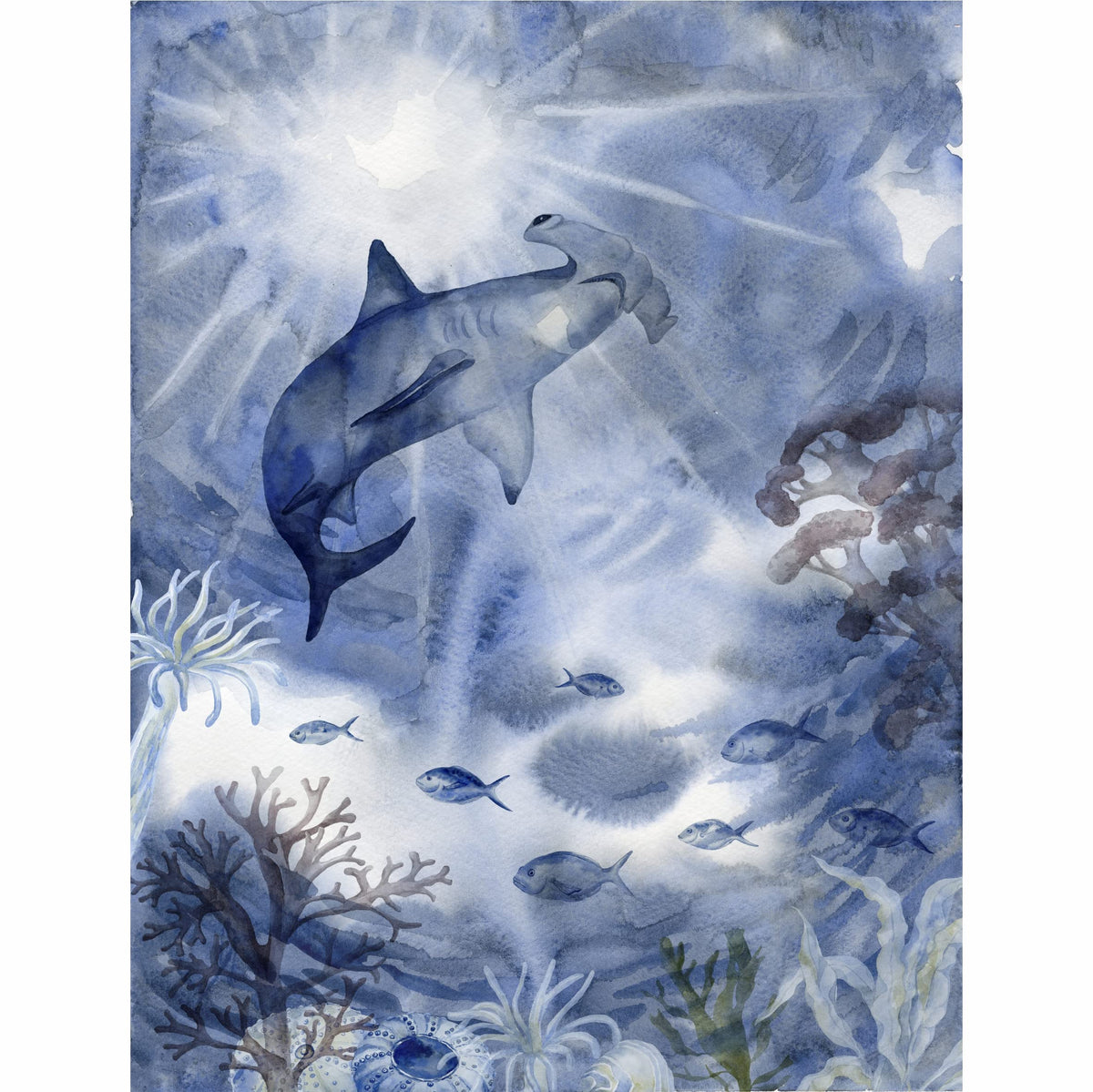 Ocean Deep Rice Paper, 20.32 x 26.67 cm - 6 x Different Printed Mulberry Paper Images 30gsm Visible Fibres for Decoupage Crafts Mixed Media Collage Art