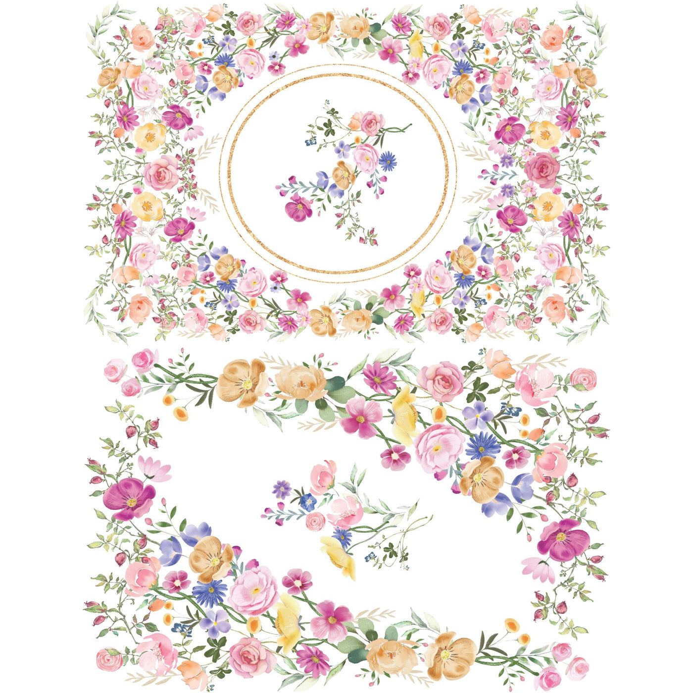 Letters n Frames Rice Paper - Hand Painted Decoupage Craft Cards