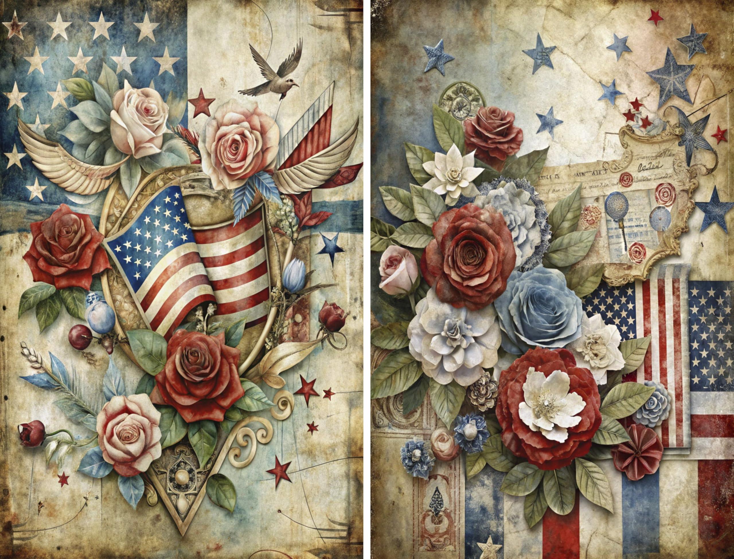 Decoupage Rice Papers - 6 Pieces | 6 Unique Designs | Versatile Decoupage Designs for Art Projects & Crafting by CRAFT KREATIVELY