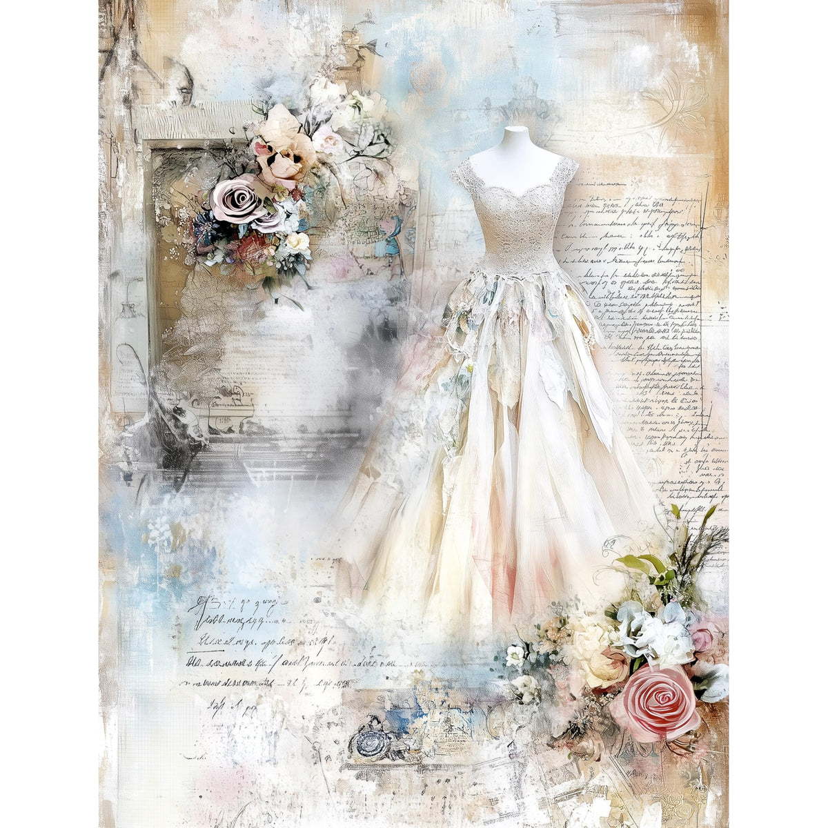 Sewing Rice Papers – Decoupage Paper Design for Furniture, Mixed Media, Cards & Crafts, Decoupage by CRAFT KREATIVELY