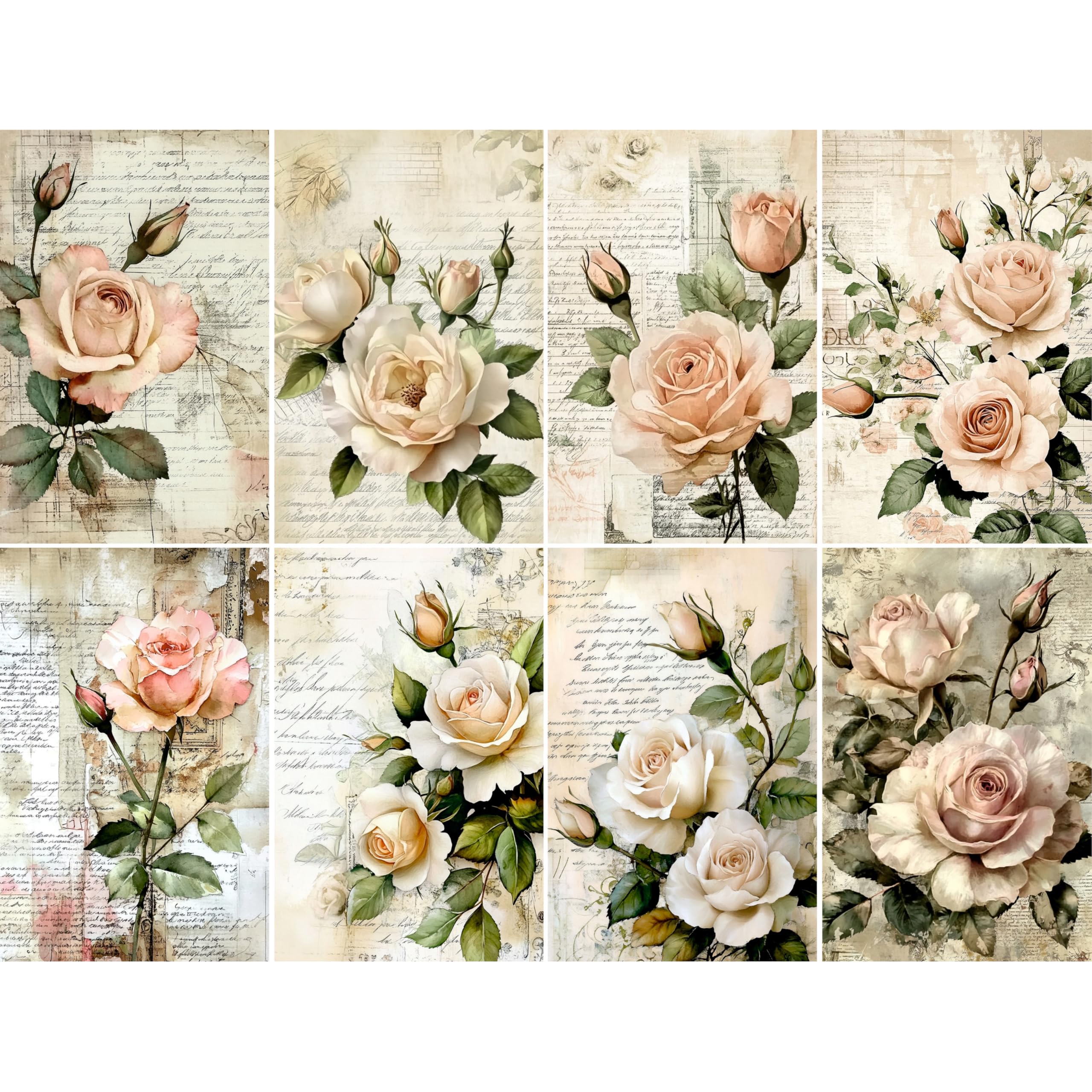 Decoupage Rice Paper, 20 x 26.5cm (6 Sheets) – 6x Decoupage Papers for Collage, Mixed Media, Card Making & Crafts, Decoupage by CRAFT KREATIVELY