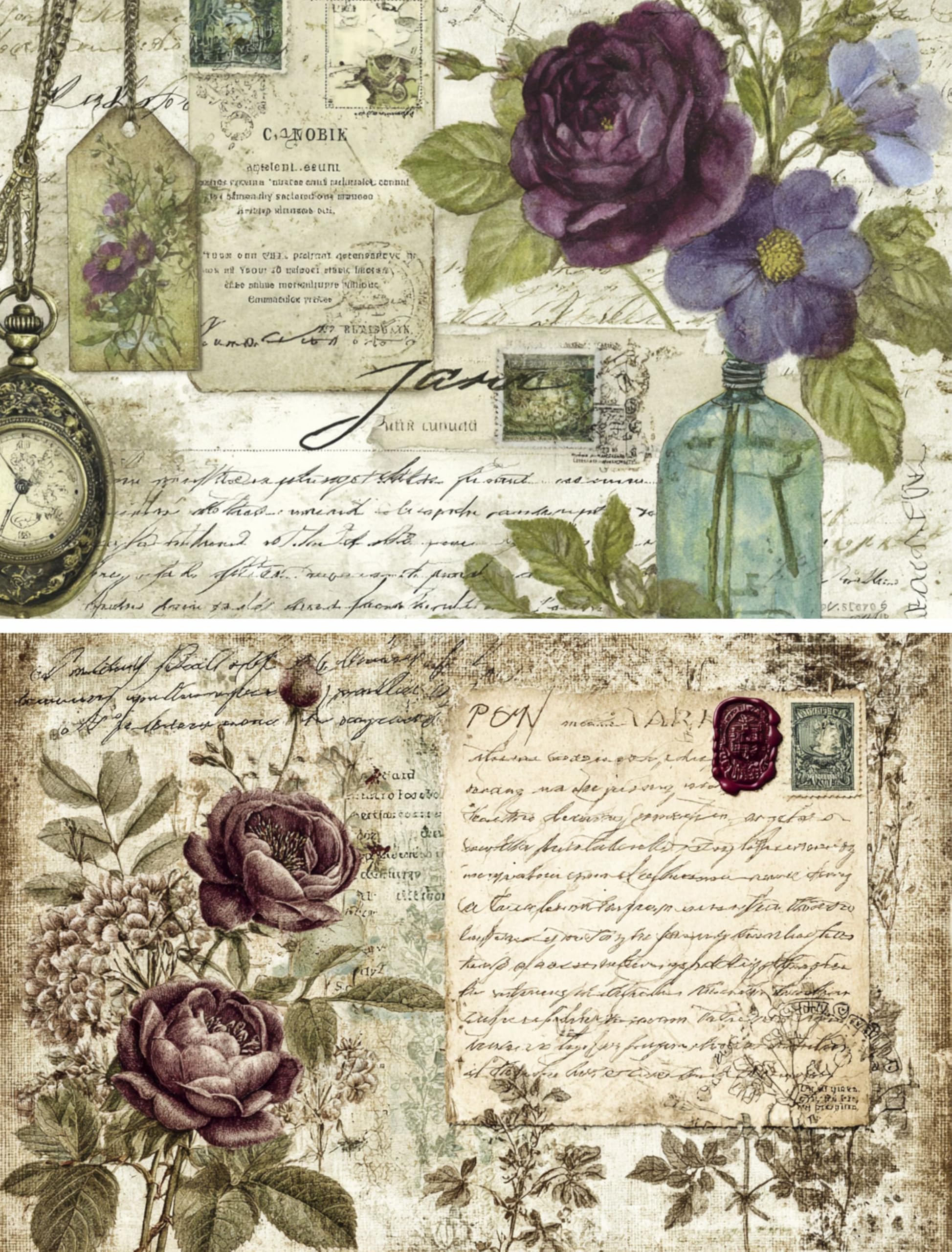Decoupage Rice Papers - 6 Pieces | 6 Unique Designs | Versatile Decoupage Designs for Art Projects & Crafting by CRAFT KREATIVELY