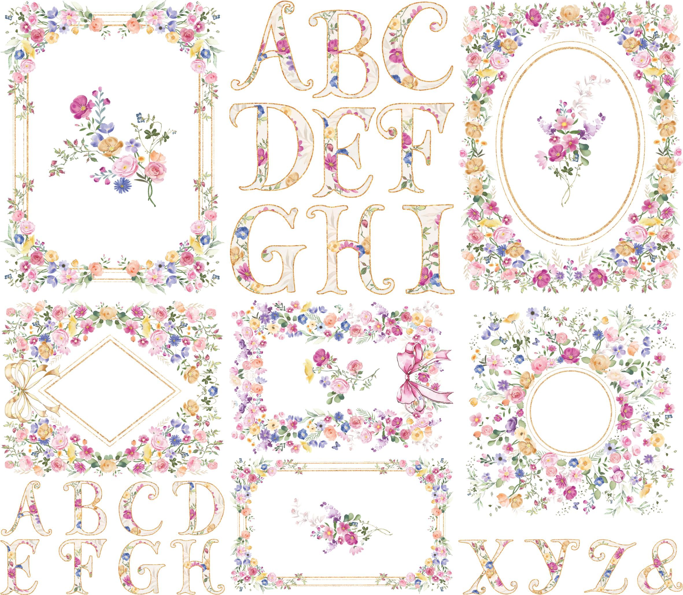 Letters n Frames Rice Paper - Hand Painted Decoupage Craft Cards