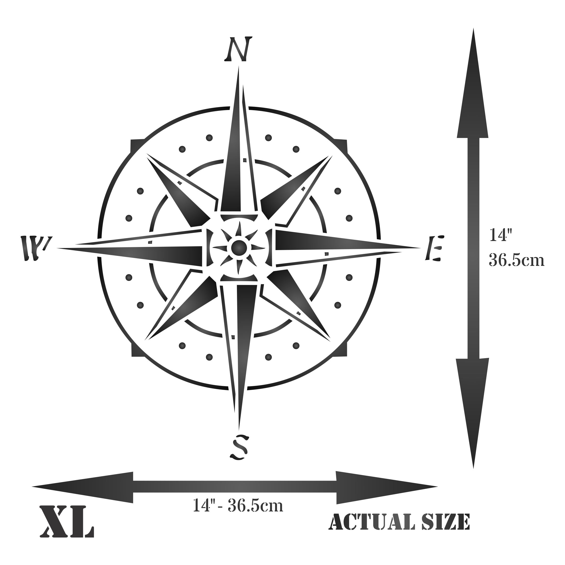 Compass Stencil - Ocean Nautical Seashore